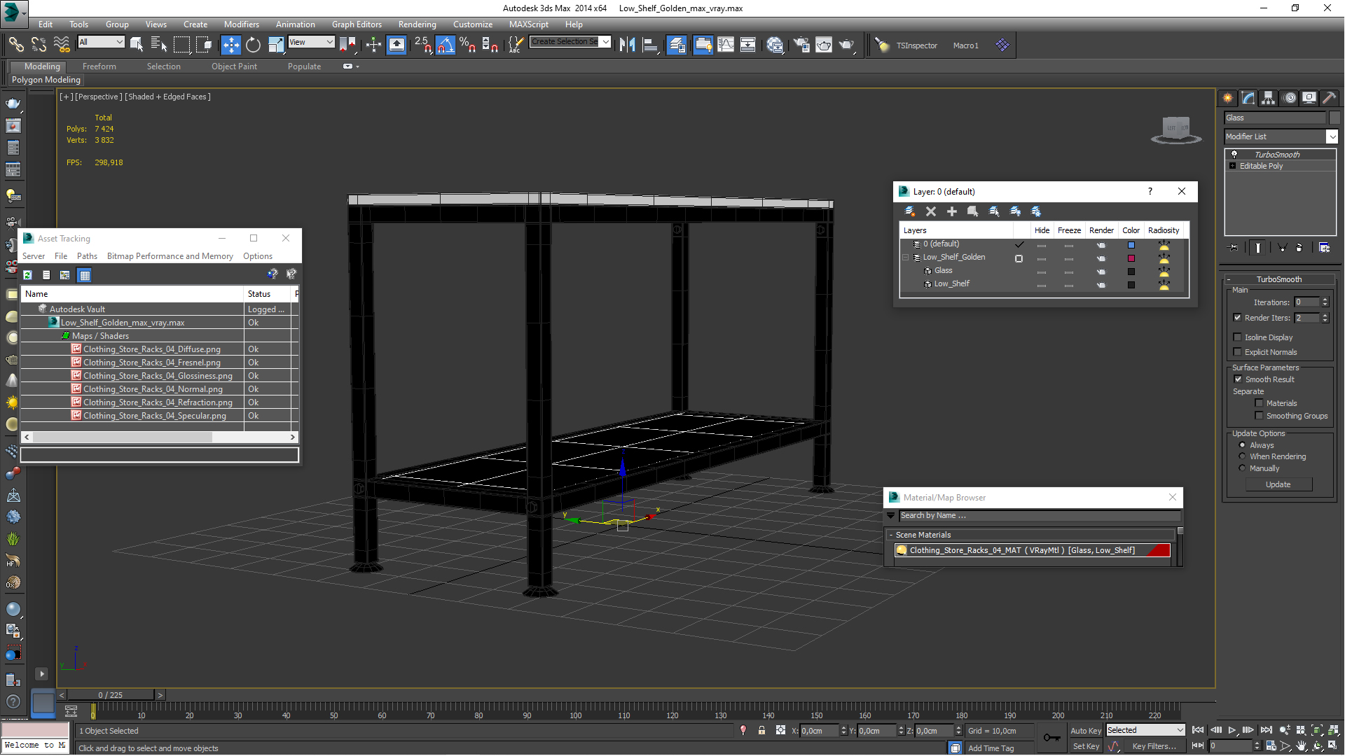 3D Low Shelf Golden