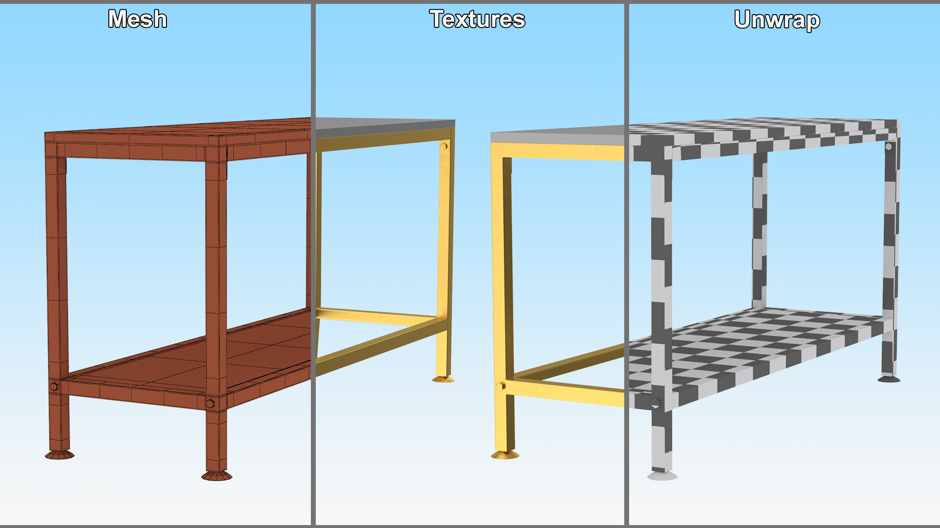 3D Low Shelf Golden