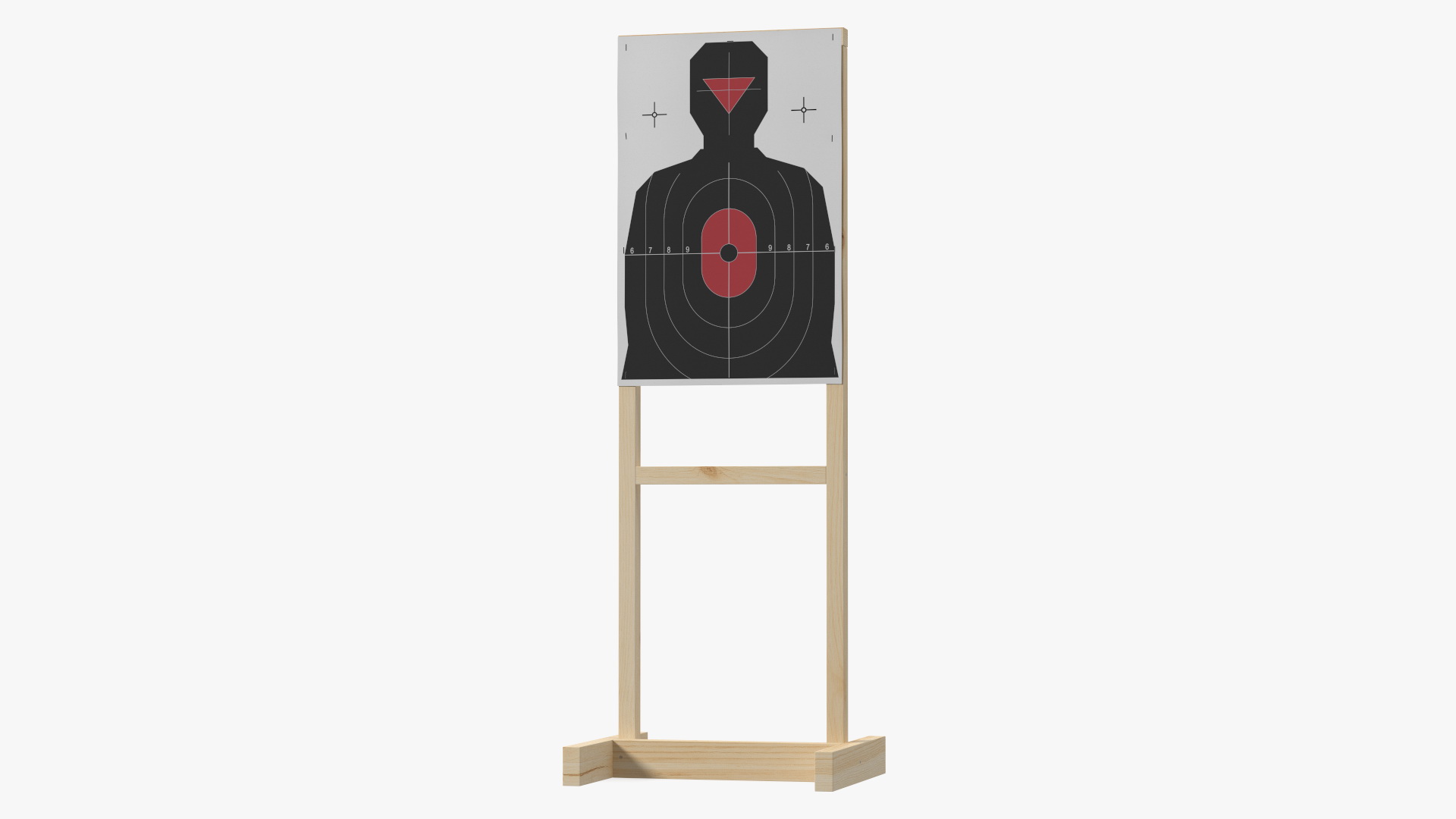 Shooting Target Silhouette Red Center 3D