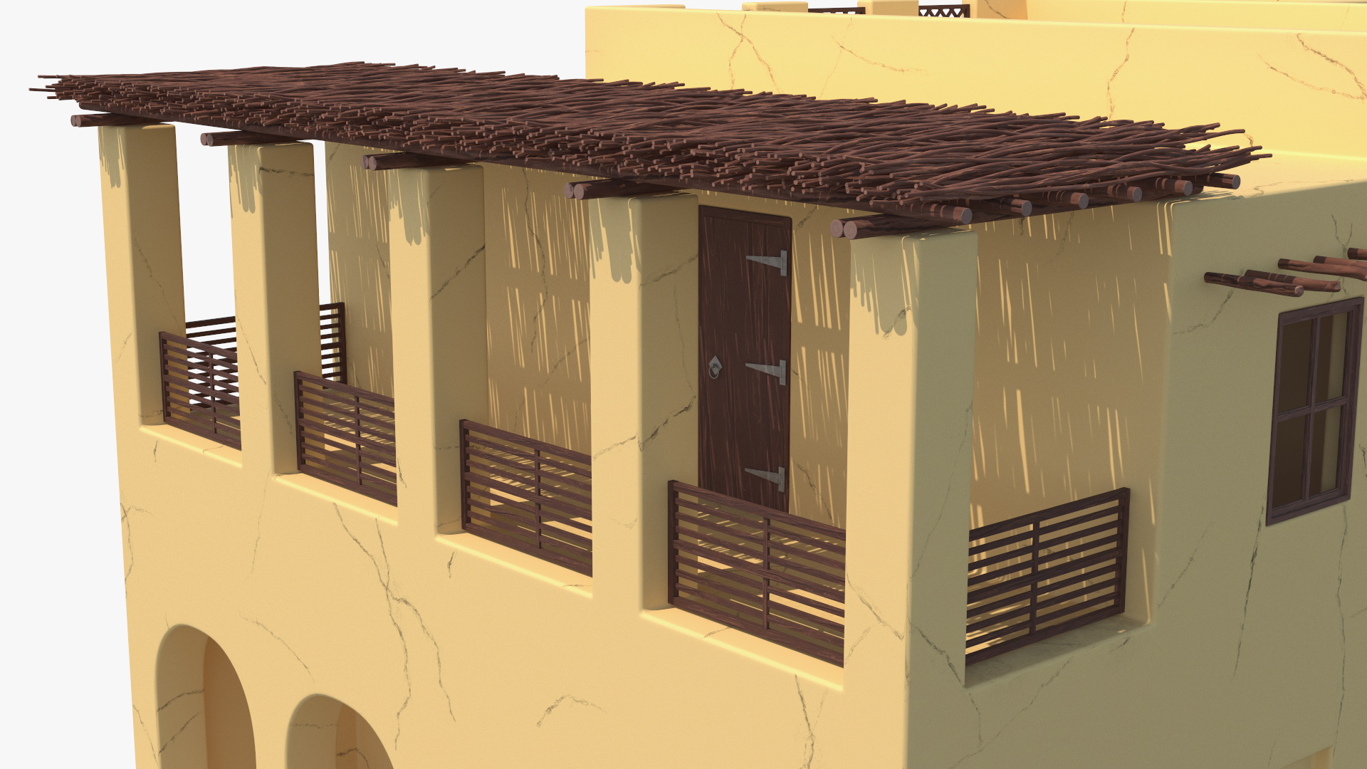 Cartoon Large Arab House with Terrace 3D