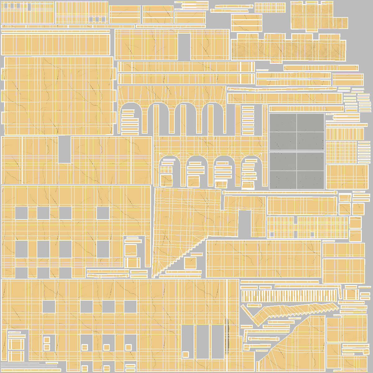 Cartoon Large Arab House with Terrace 3D