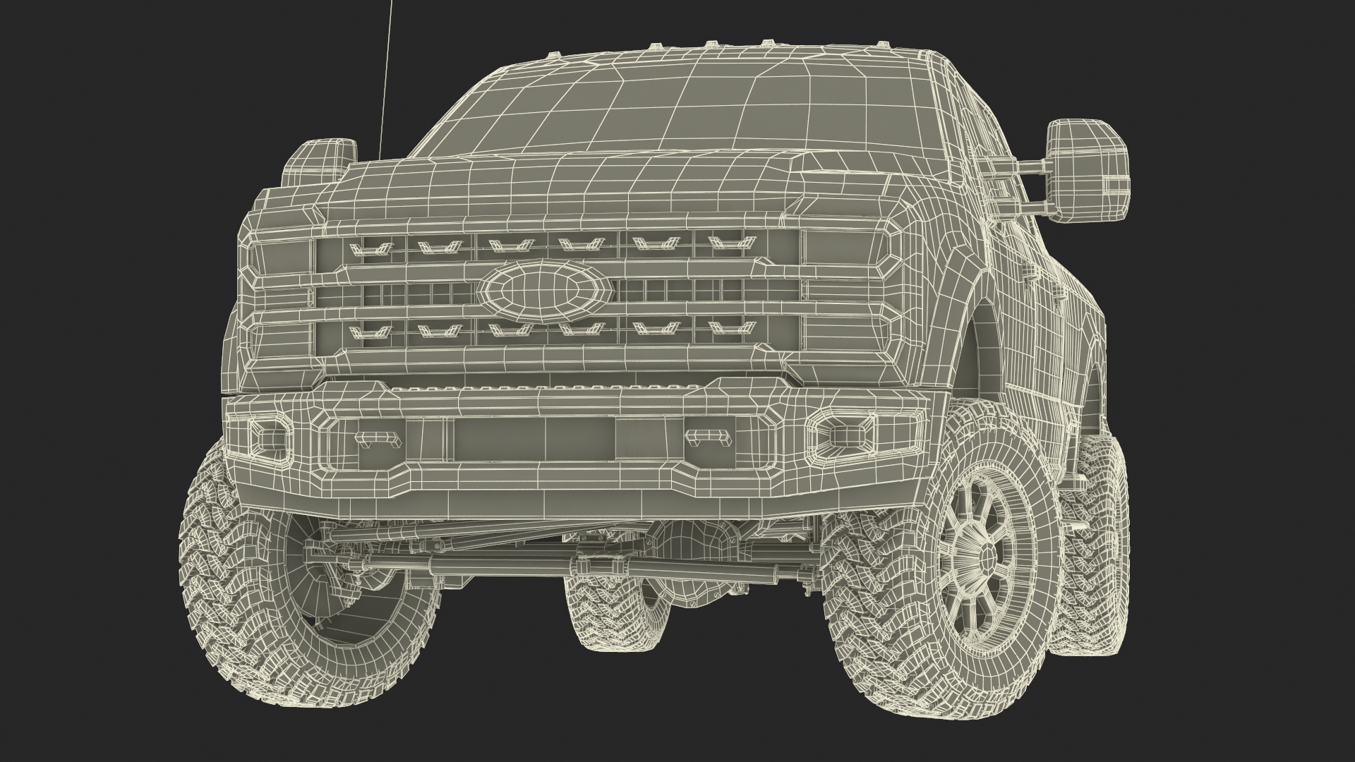 3D Ford Super Duty F-550 2023 Lift Kit Red Rigged