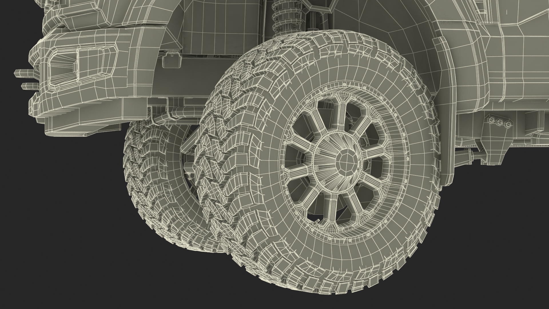 3D Ford Super Duty F-550 2023 Lift Kit Red Rigged