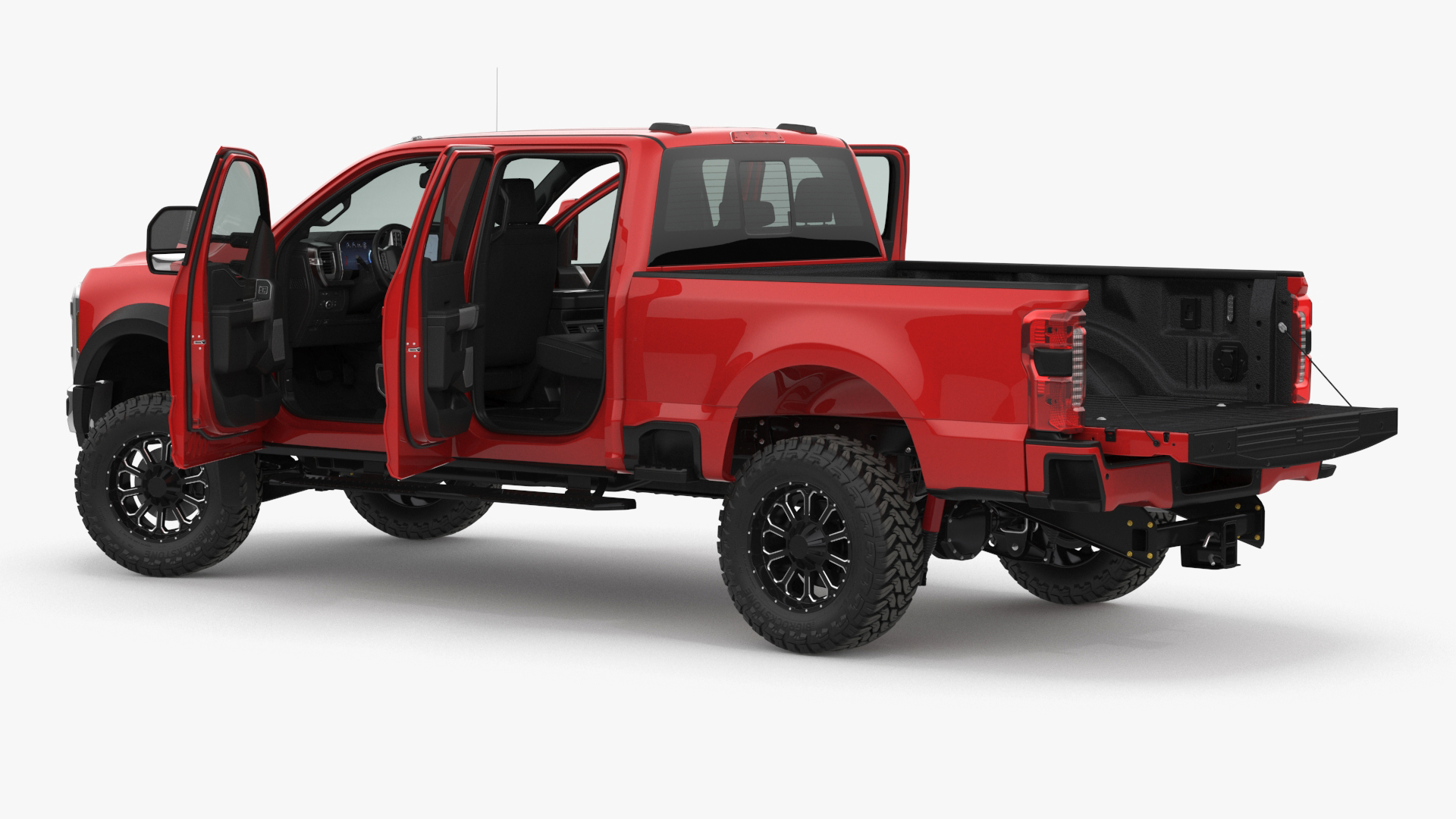 3D Ford Super Duty F-550 2023 Lift Kit Red Rigged