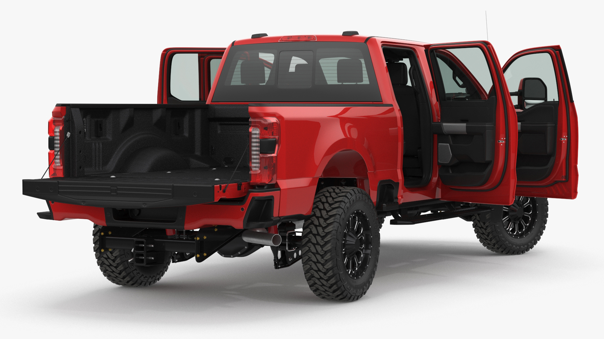 3D Ford Super Duty F-550 2023 Lift Kit Red Rigged