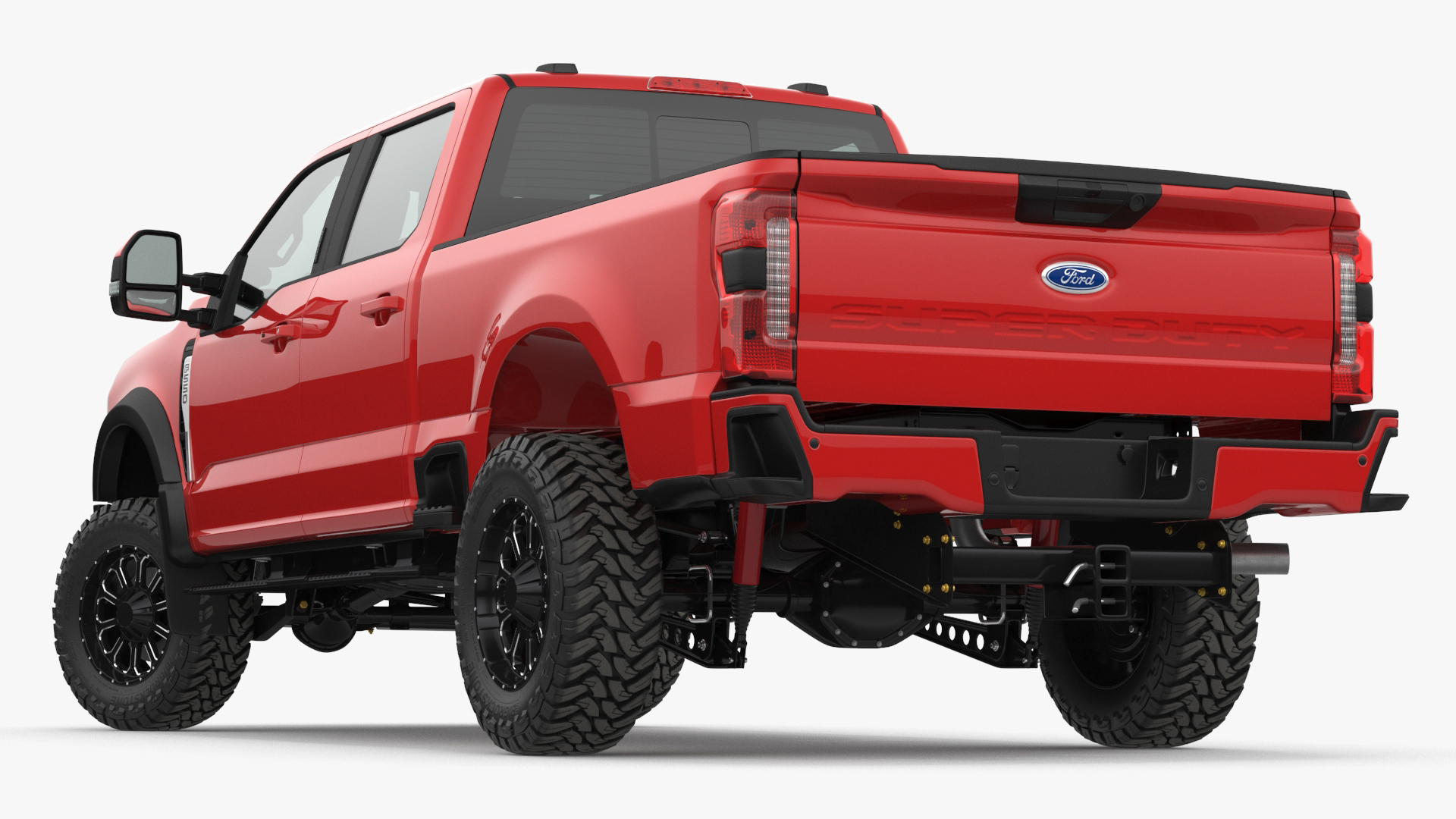 3D Ford Super Duty F-550 2023 Lift Kit Red Rigged