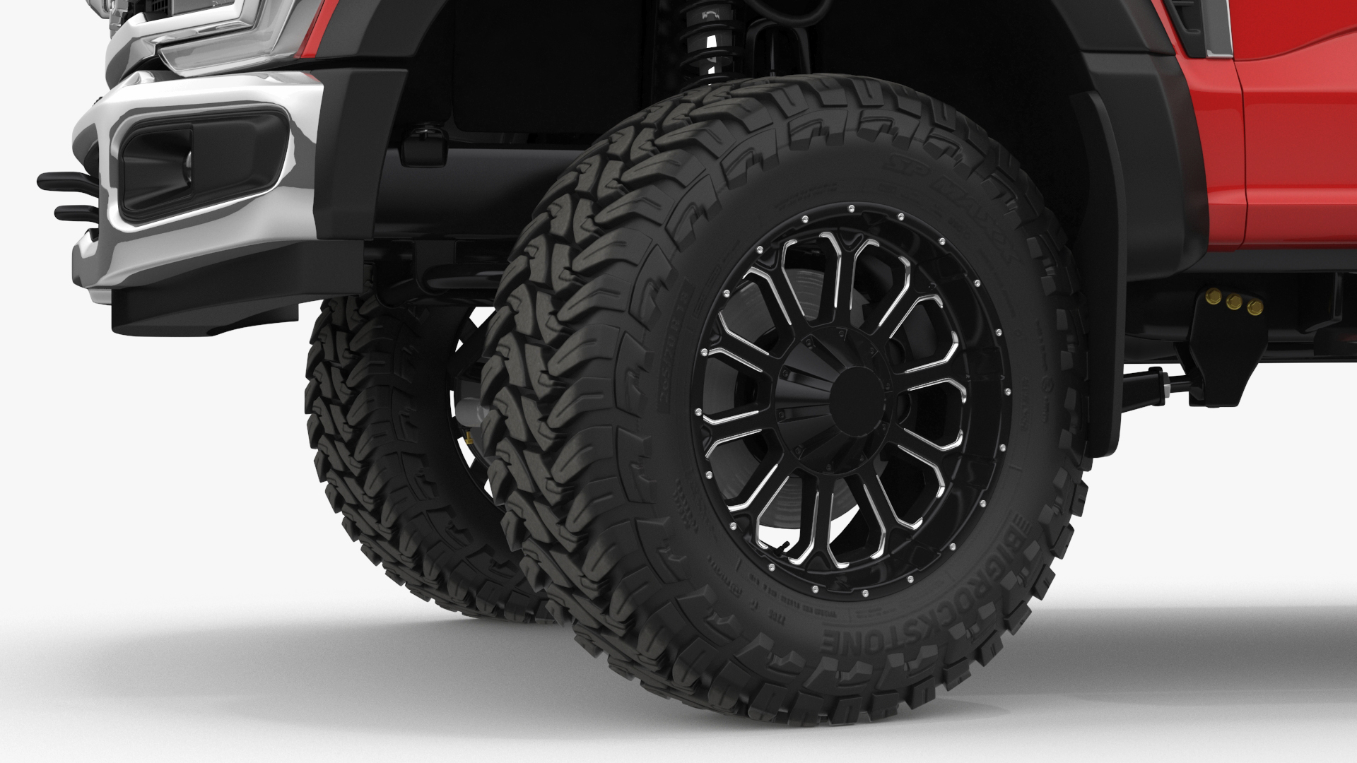 3D Ford Super Duty F-550 2023 Lift Kit Red Rigged