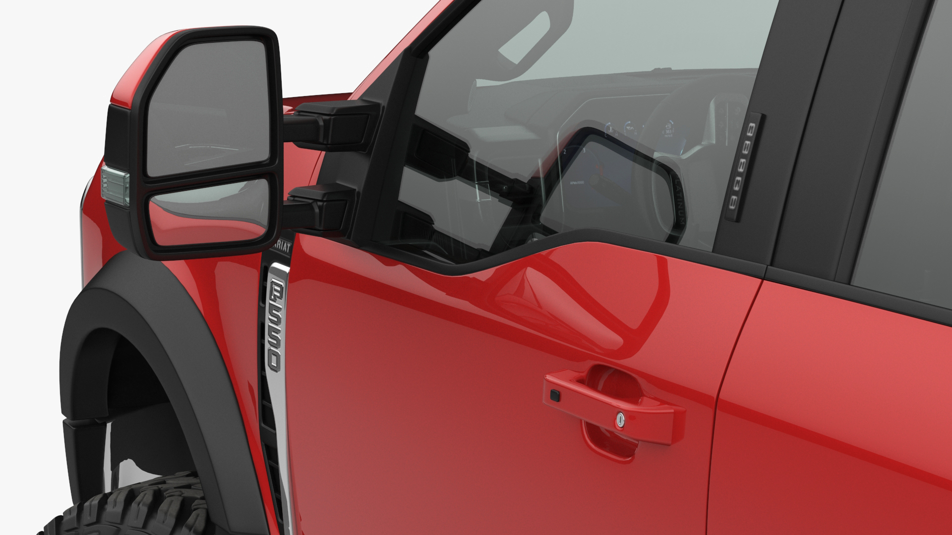 3D Ford Super Duty F-550 2023 Lift Kit Red Rigged