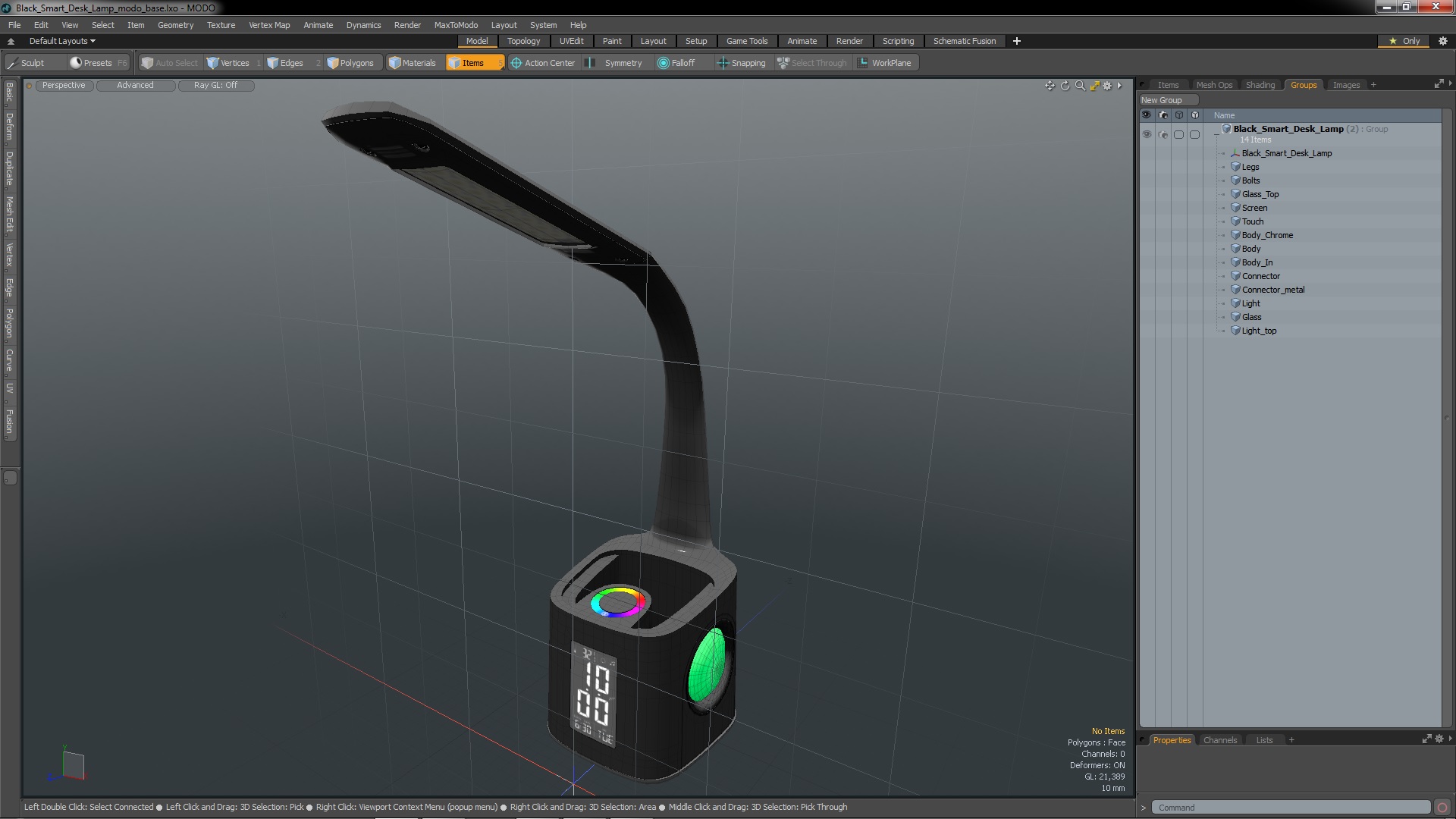 3D Black Smart Desk Lamp
