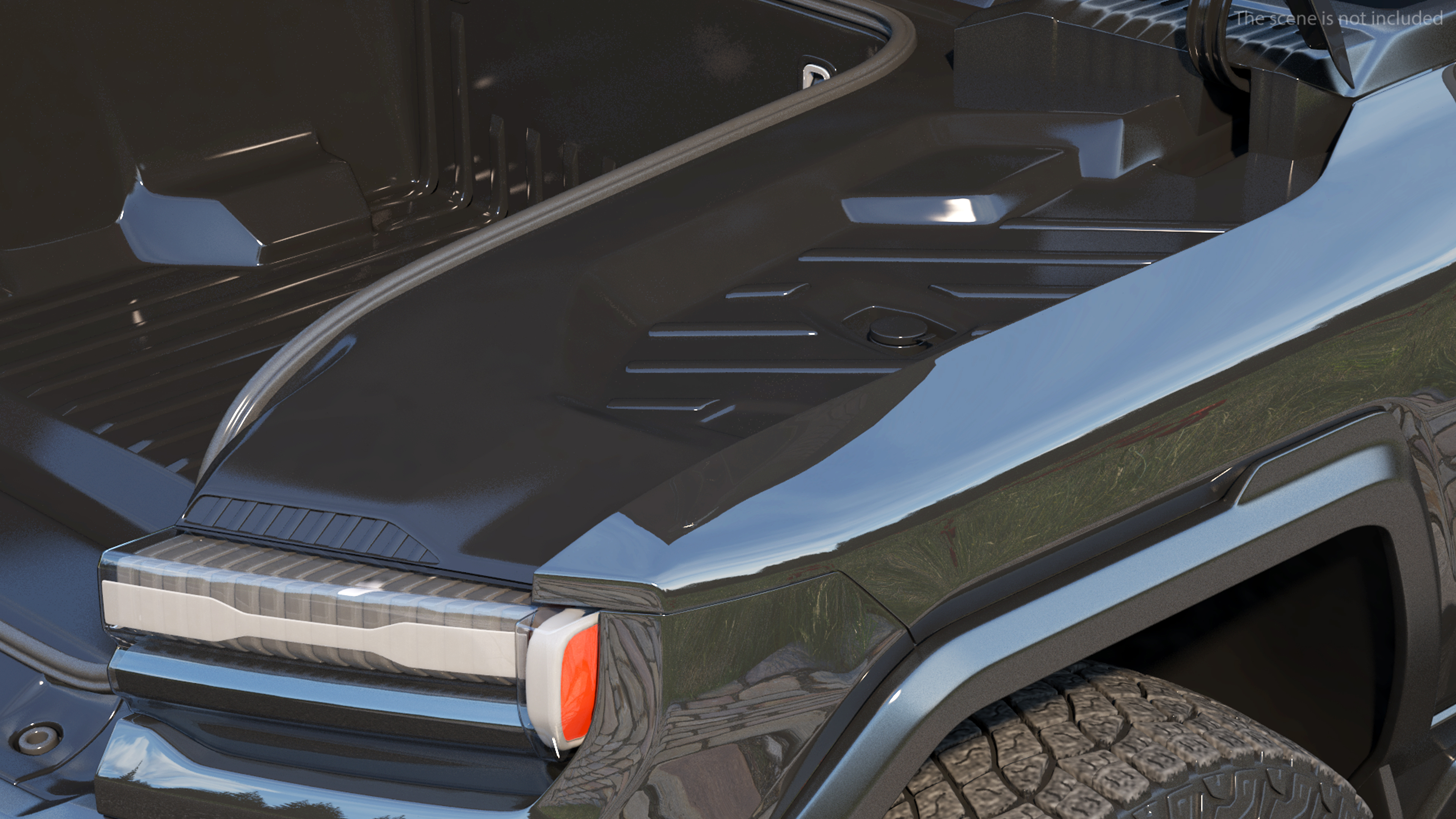 3D Electric Pickup Truck Rigged model