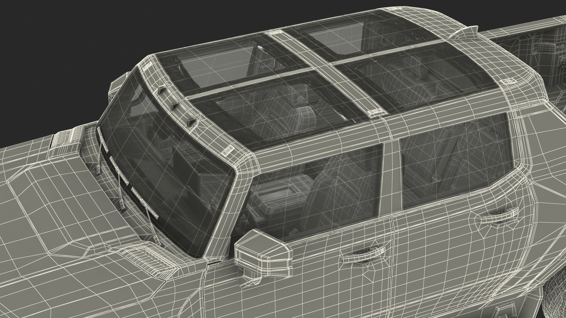 3D Electric Pickup Truck Rigged model