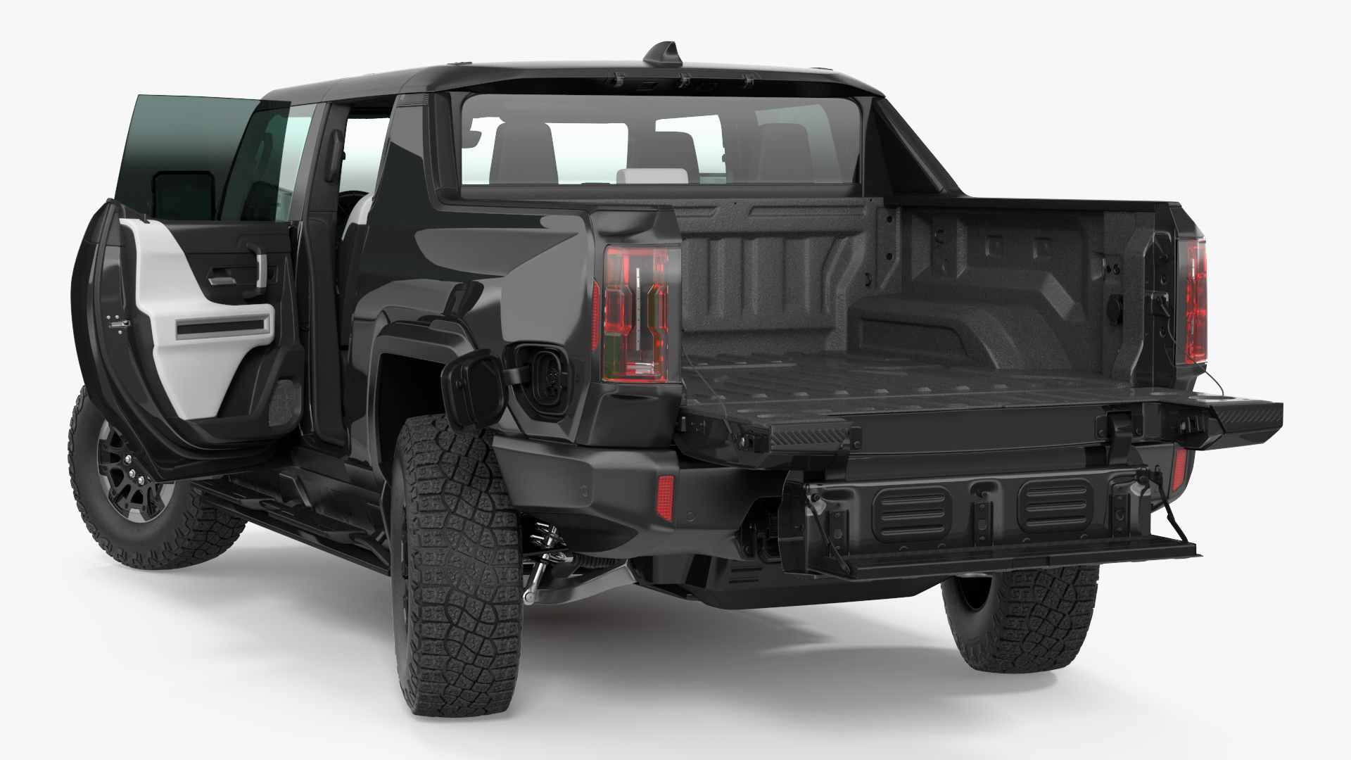 3D Electric Pickup Truck Rigged model
