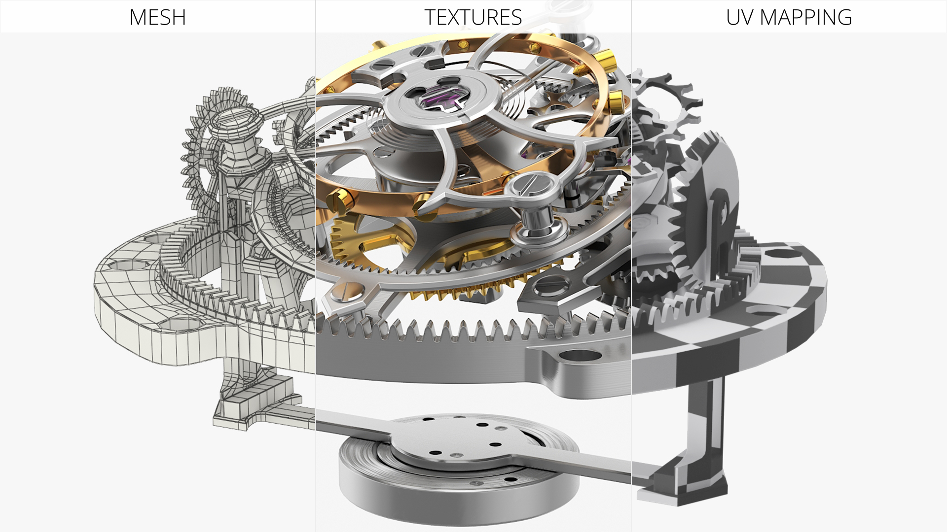 Tri Axial Tourbillon Mechanism Silver Gold - view 5