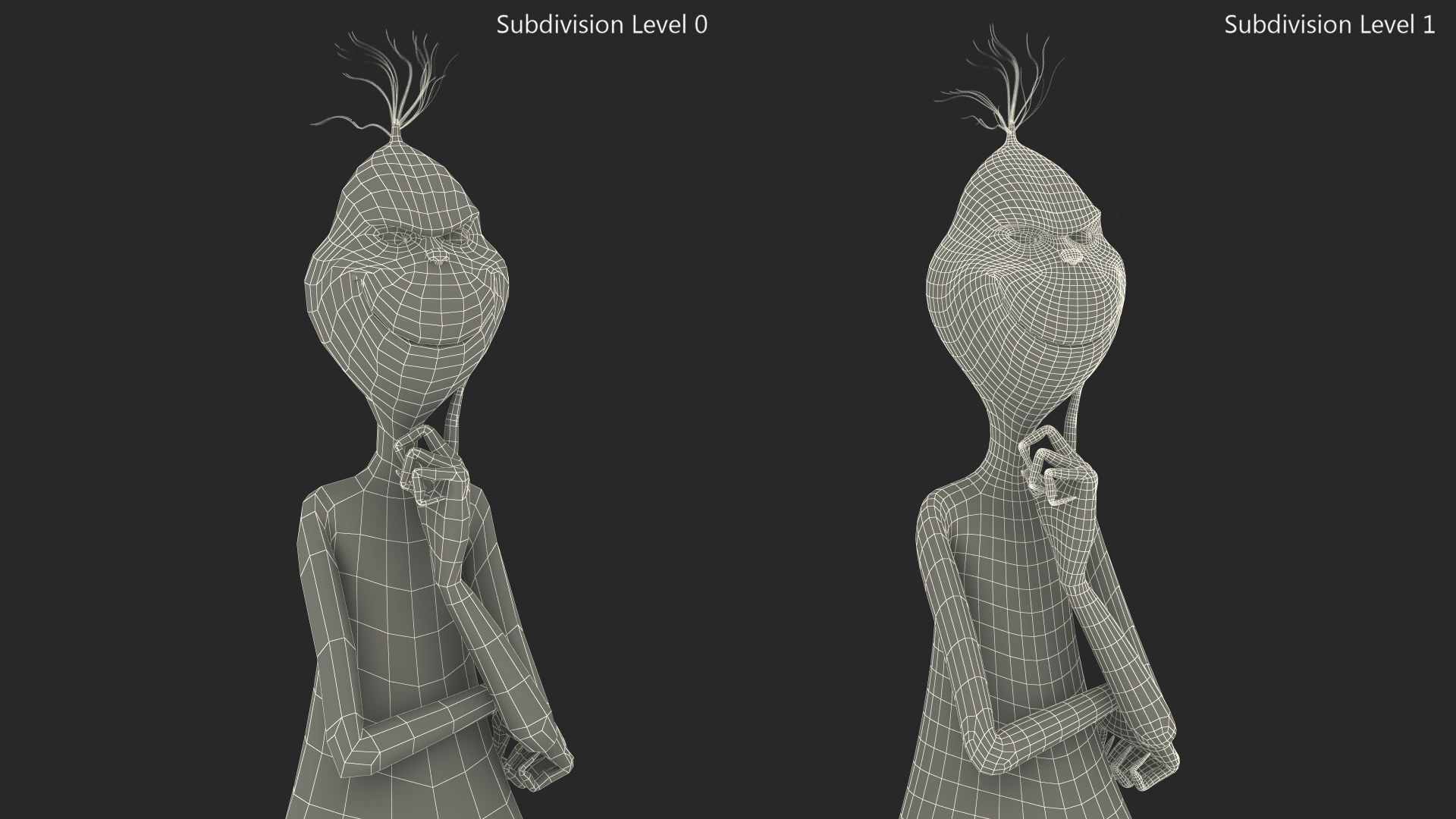 3D Christmas Cartoon Character Grinch with Fur model