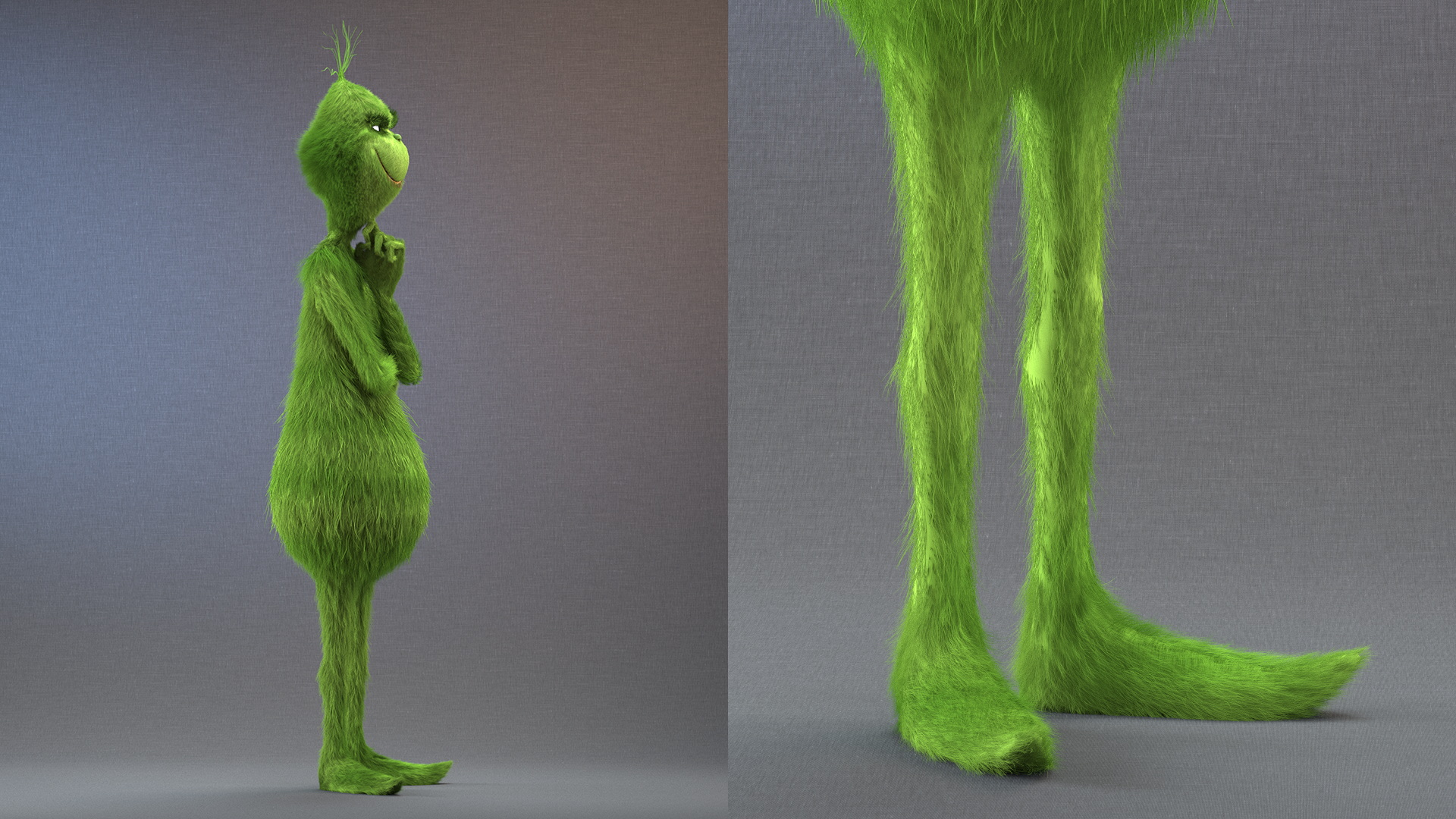 3D Christmas Cartoon Character Grinch with Fur model