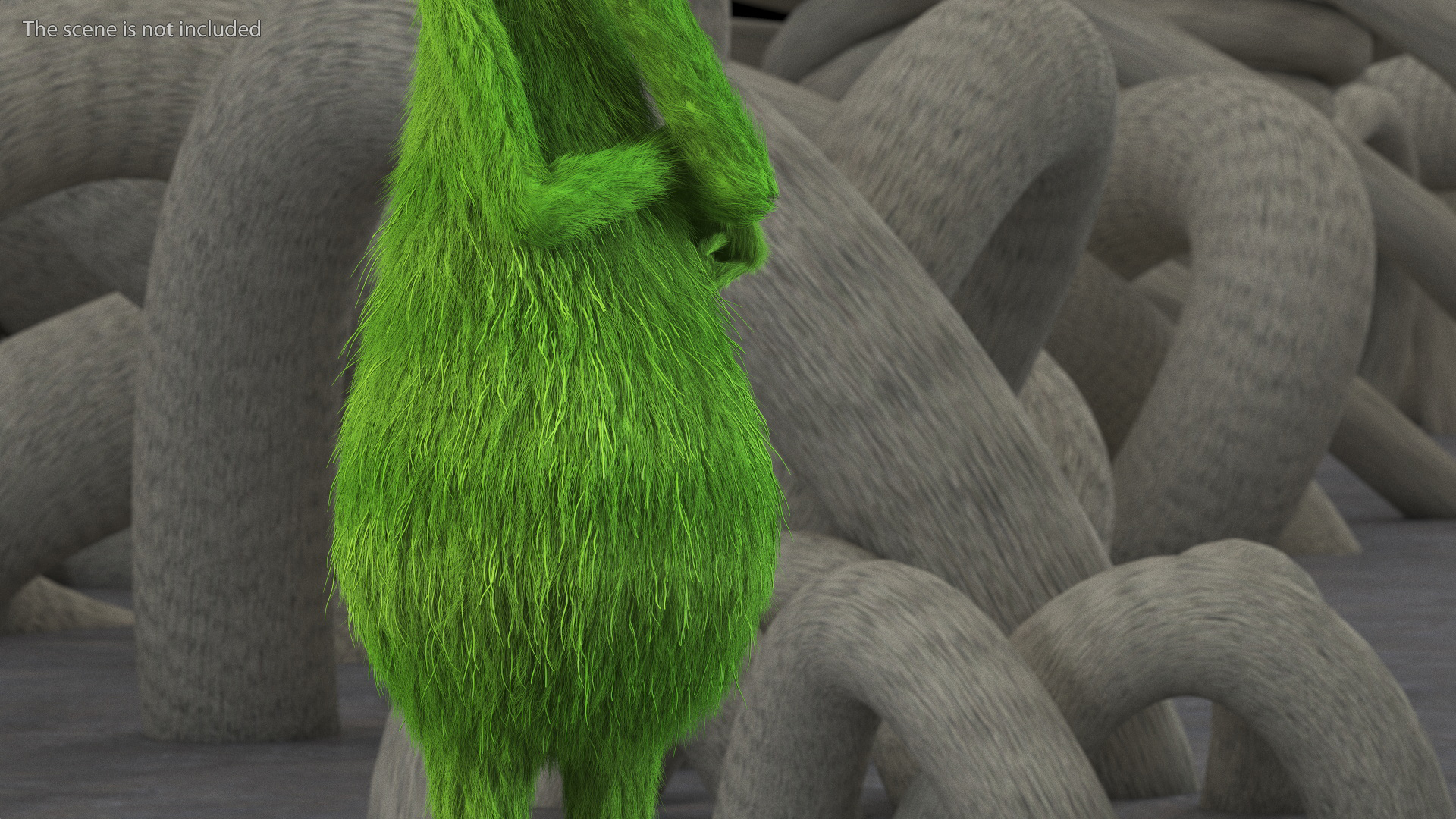 3D Christmas Cartoon Character Grinch with Fur model
