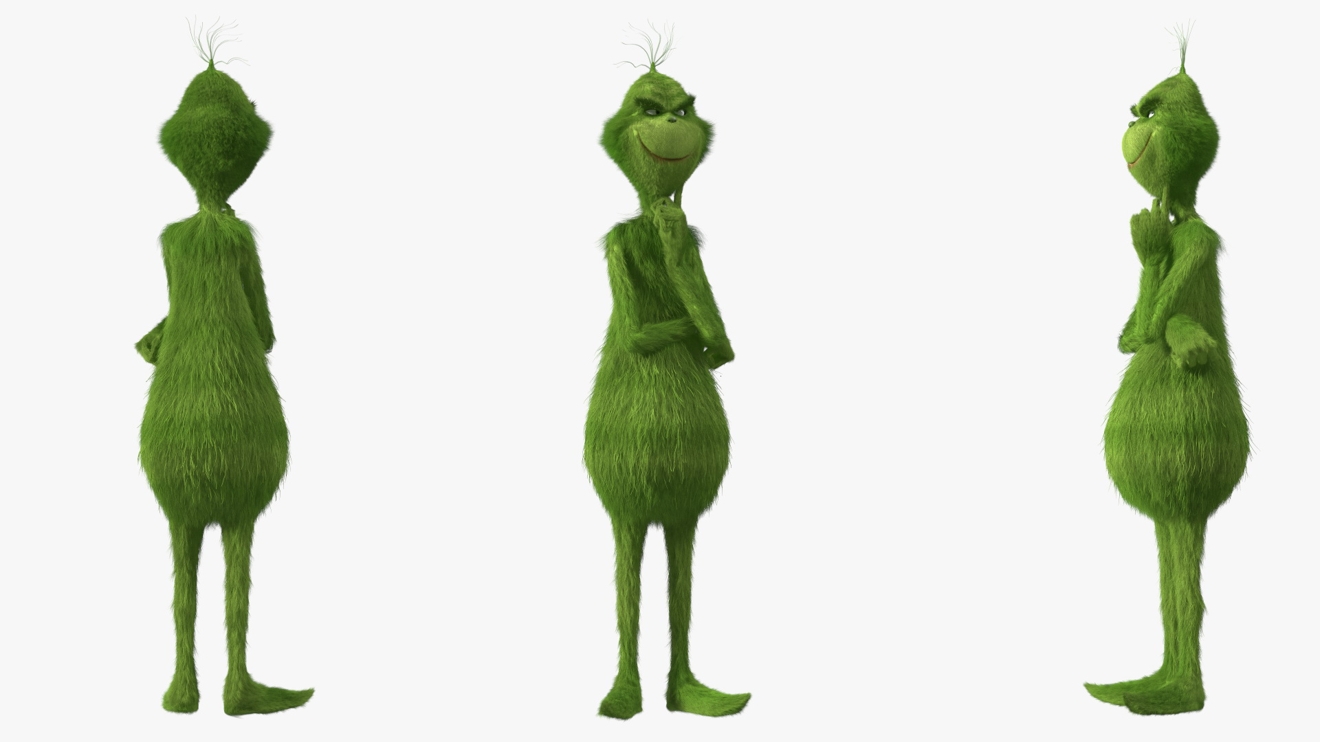 3D Christmas Cartoon Character Grinch with Fur model