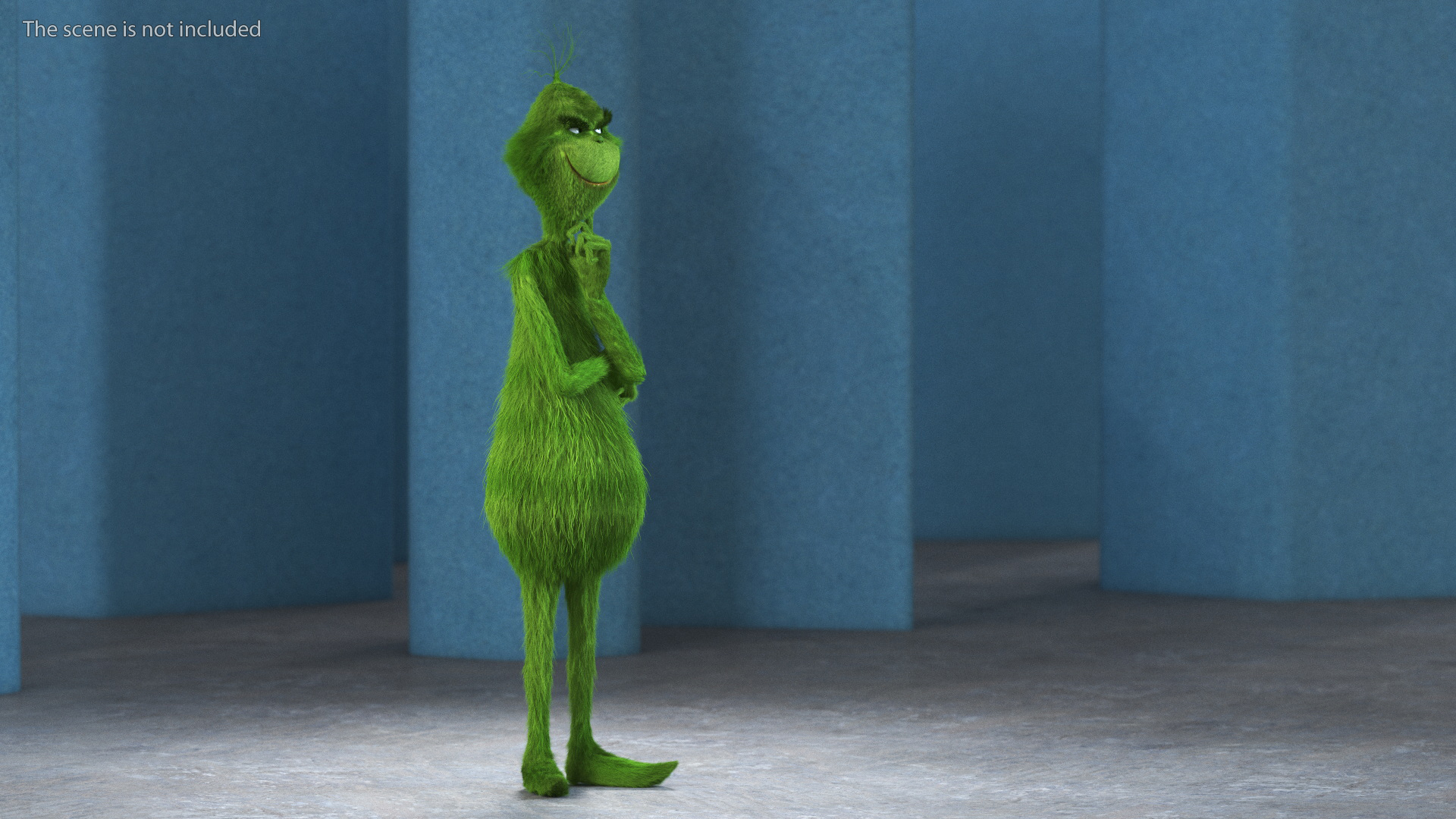 3D Christmas Cartoon Character Grinch with Fur model