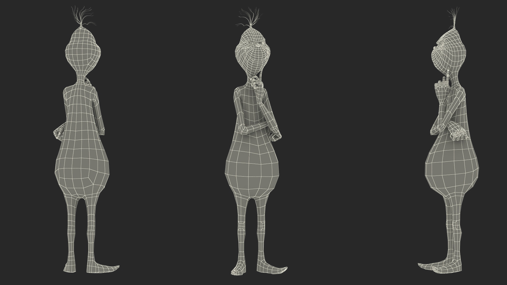 3D Christmas Cartoon Character Grinch with Fur model