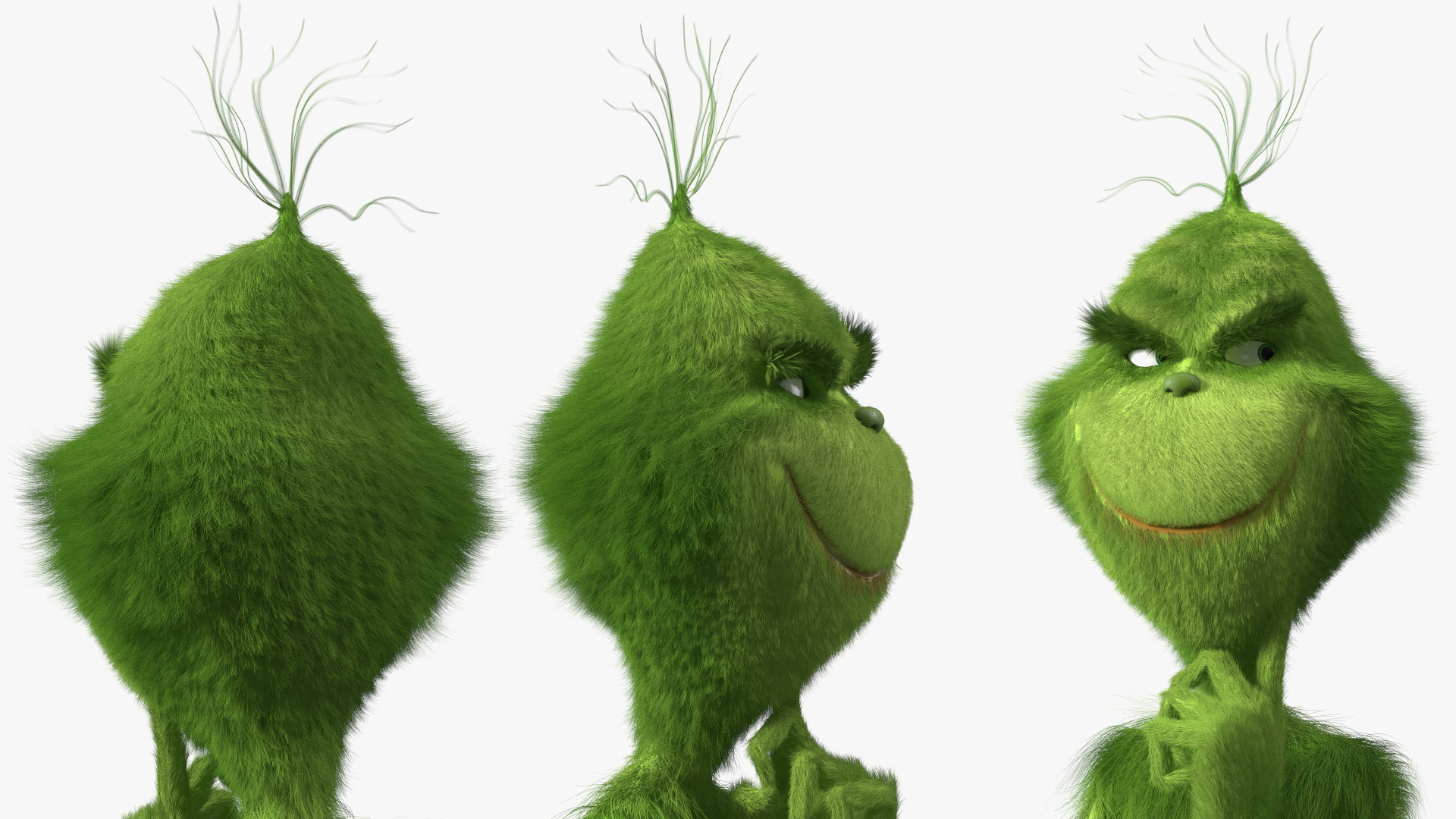 3D Christmas Cartoon Character Grinch with Fur model