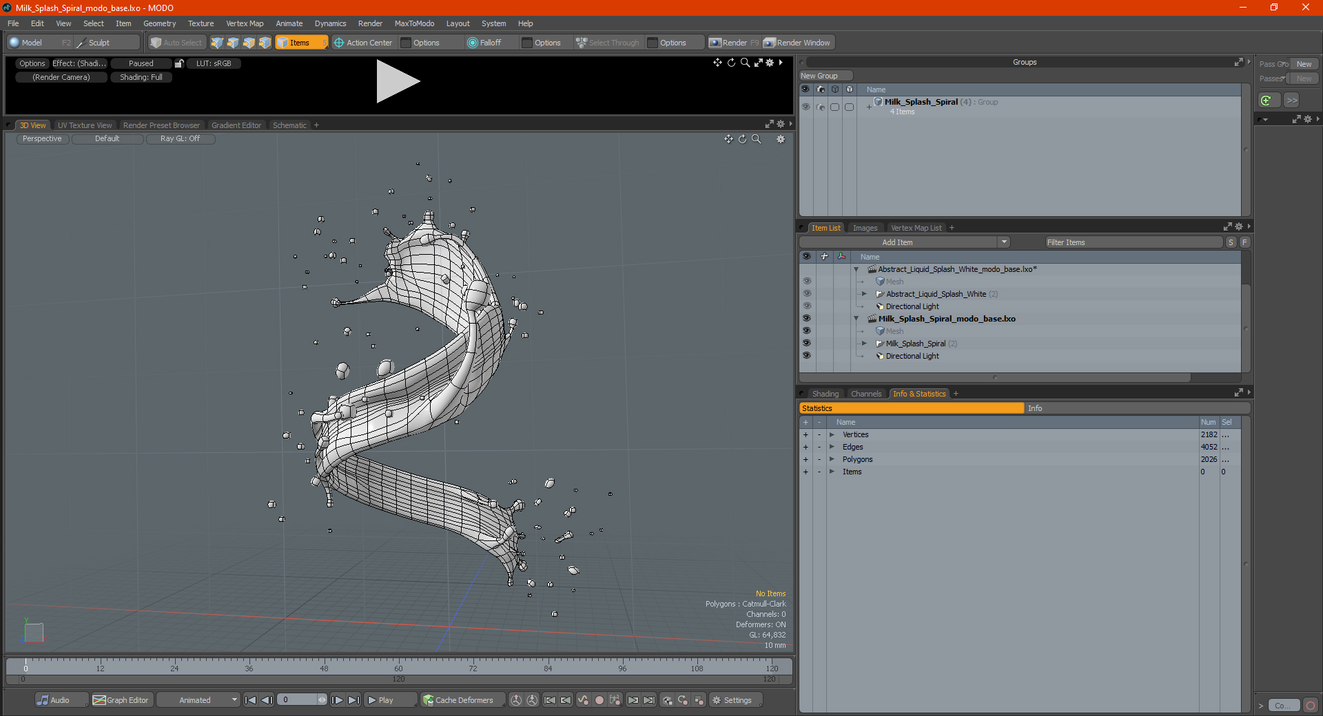 3D Milk Splash Spiral model
