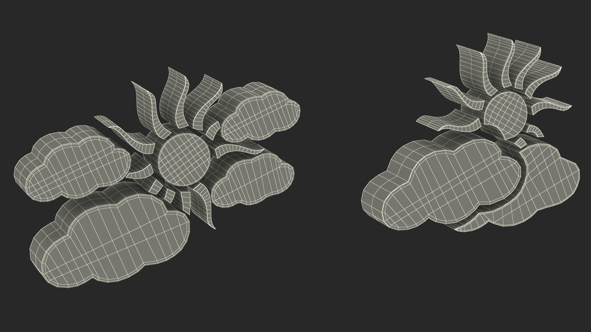 Meteorology Symbols with Sun Set 3D