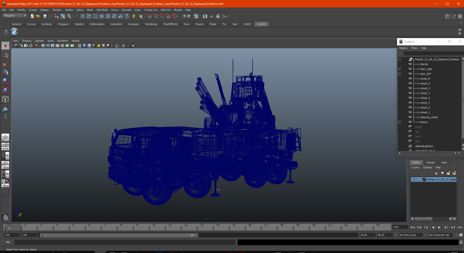 Pantsir S1 SA-22 Deployed Position 3D model