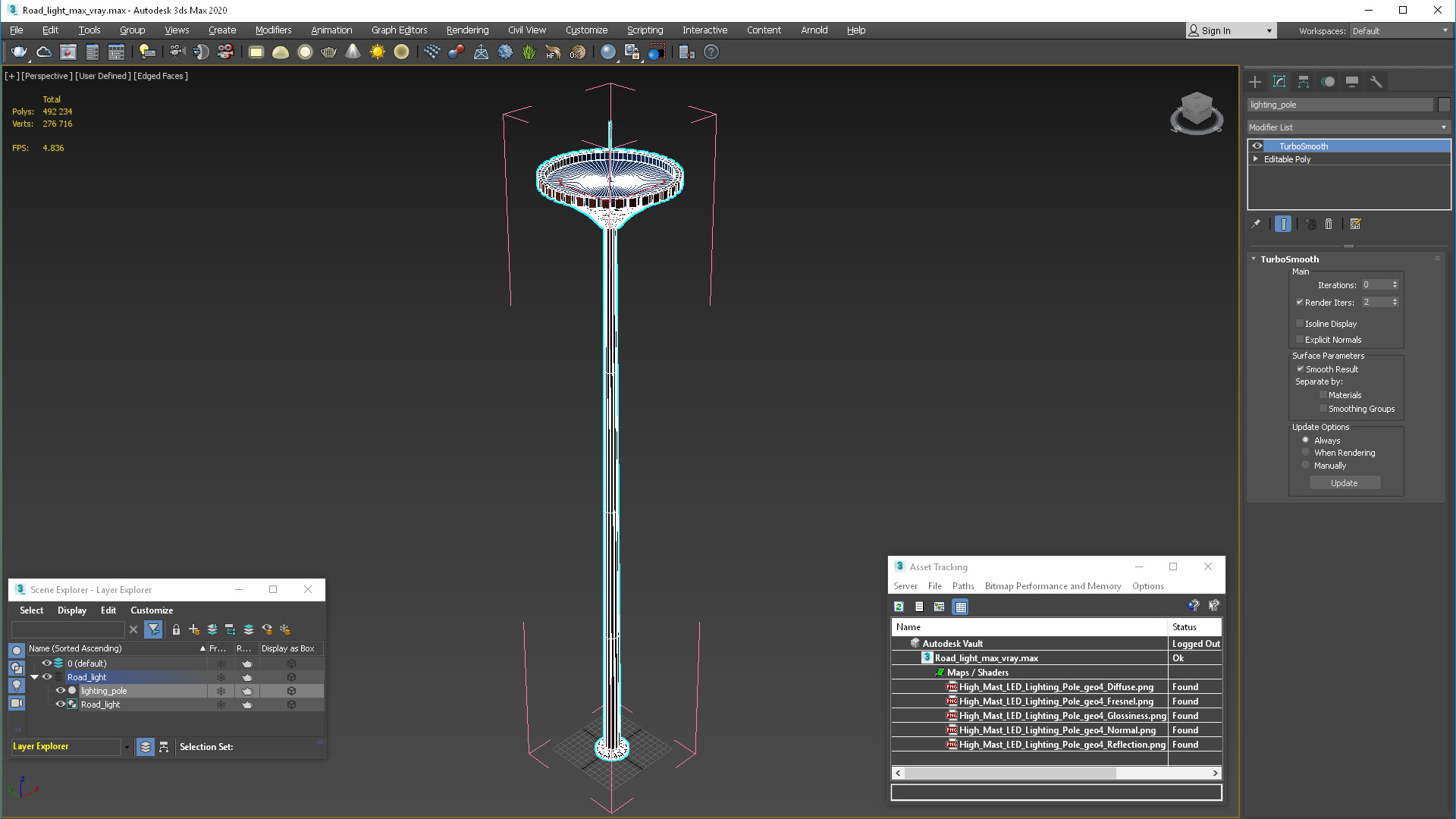 3D model Road light