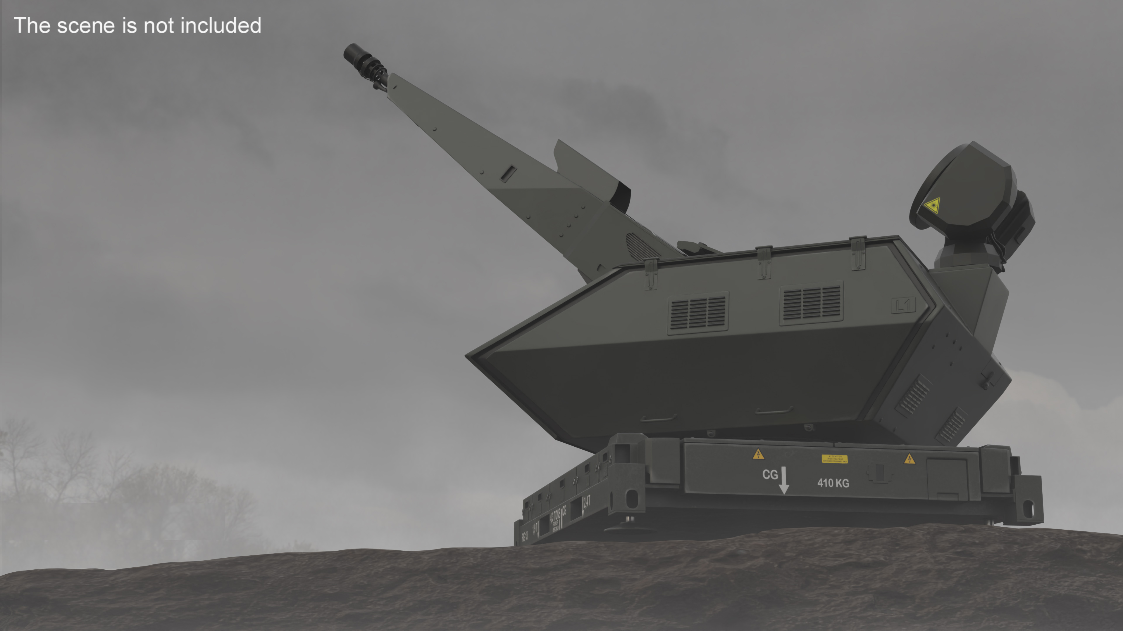 Barrel Skynex Air Defense System Green Rigged for Maya 3D model