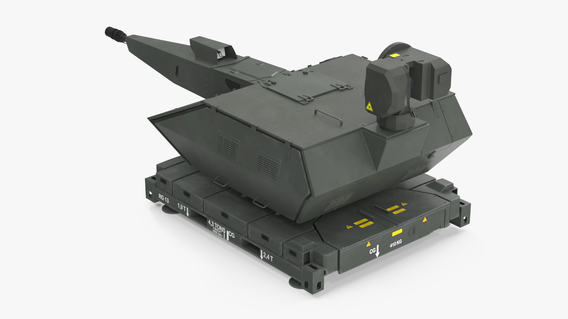 Barrel Skynex Air Defense System Green Rigged for Maya 3D model