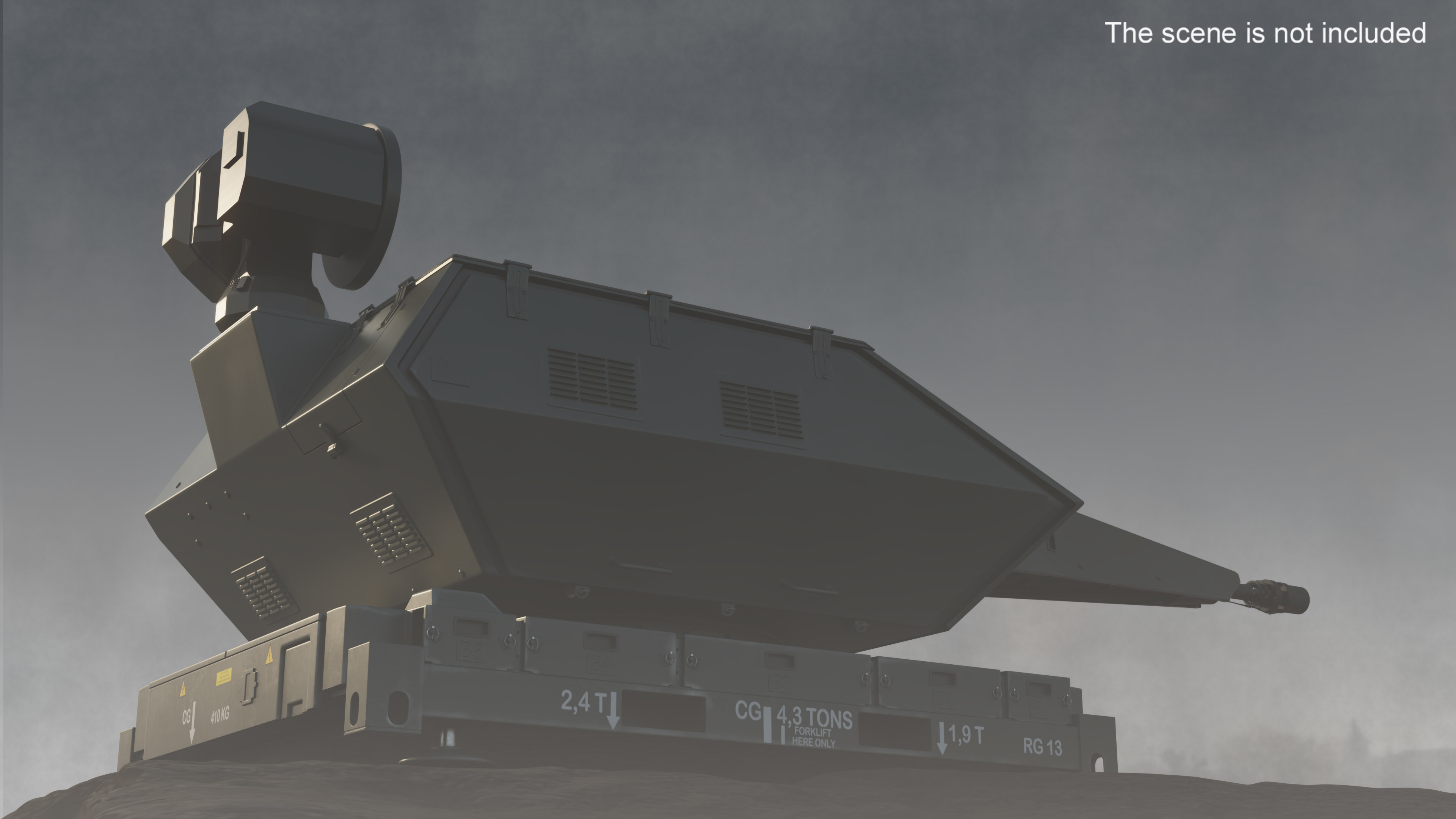 Barrel Skynex Air Defense System Green Rigged for Maya 3D model