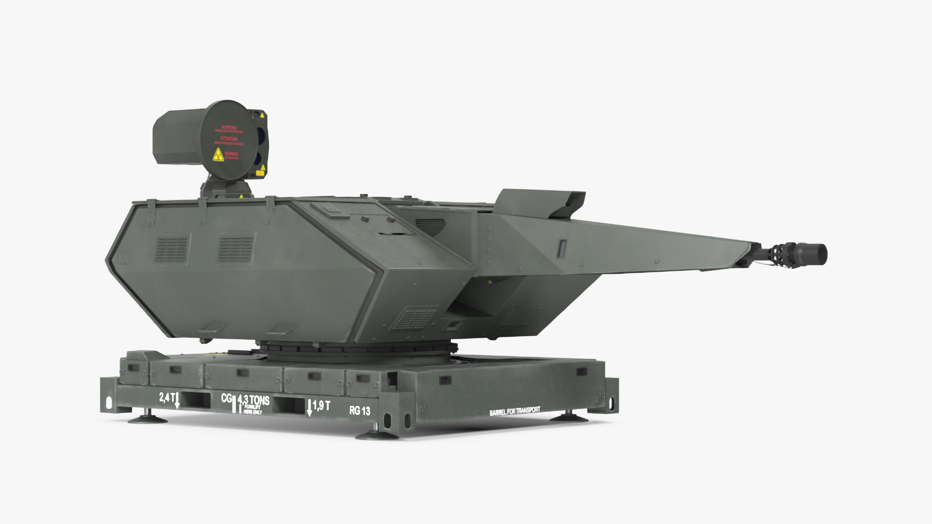 Barrel Skynex Air Defense System Green Rigged for Maya 3D model