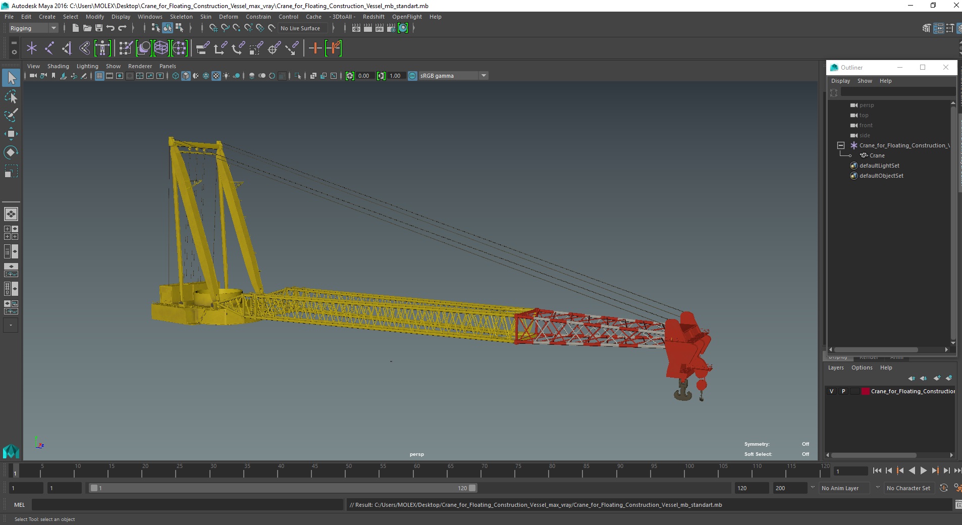 3D Crane for Floating Construction Vessel model