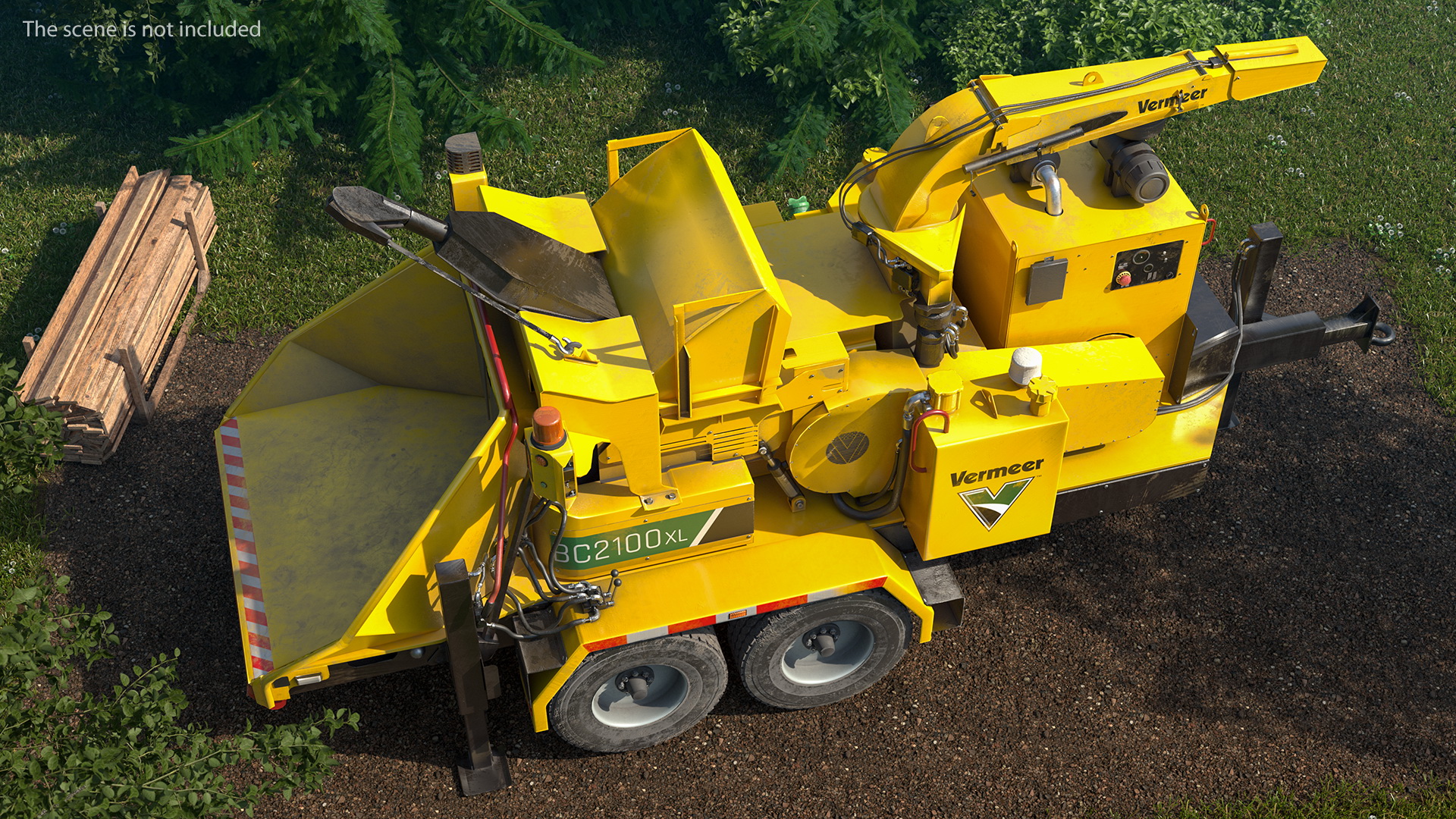 3D Vermeer BC2100XL Towed Wood Chipper Dirty