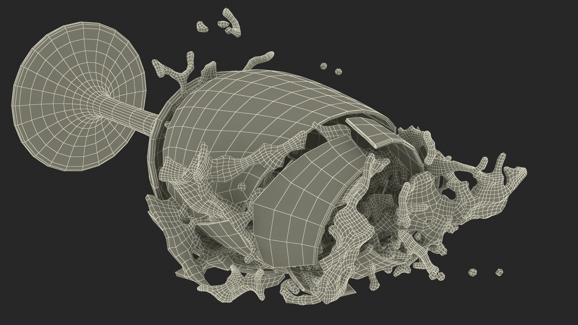 Splashing Red Wine on Broken Glass 3D model
