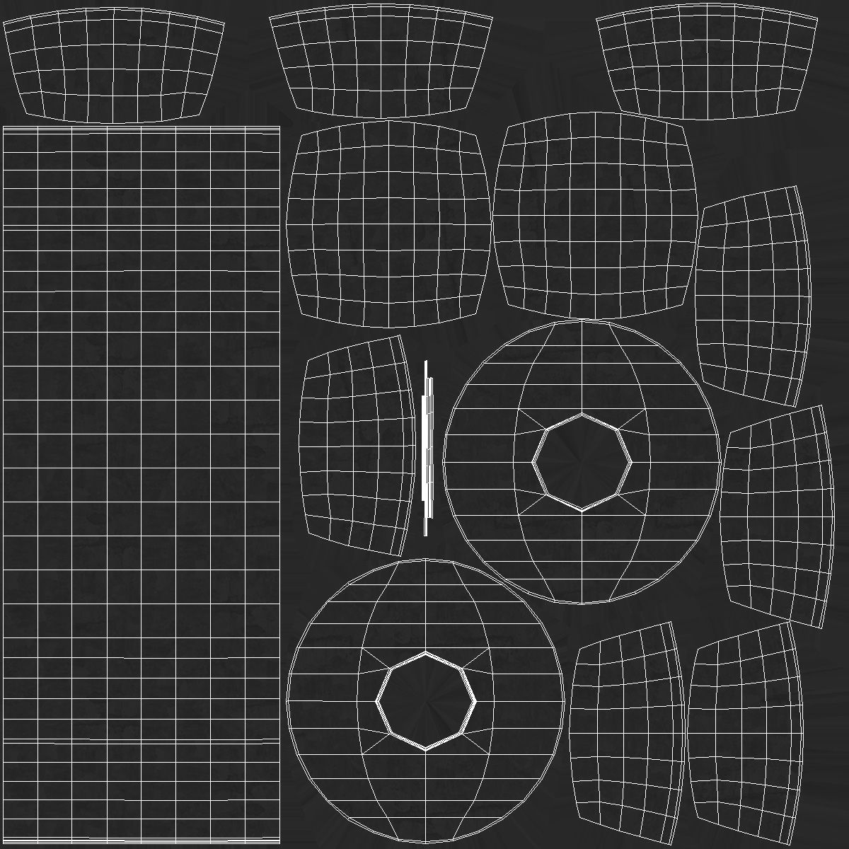 Bar Shot Naval Cannon Projectile 3D