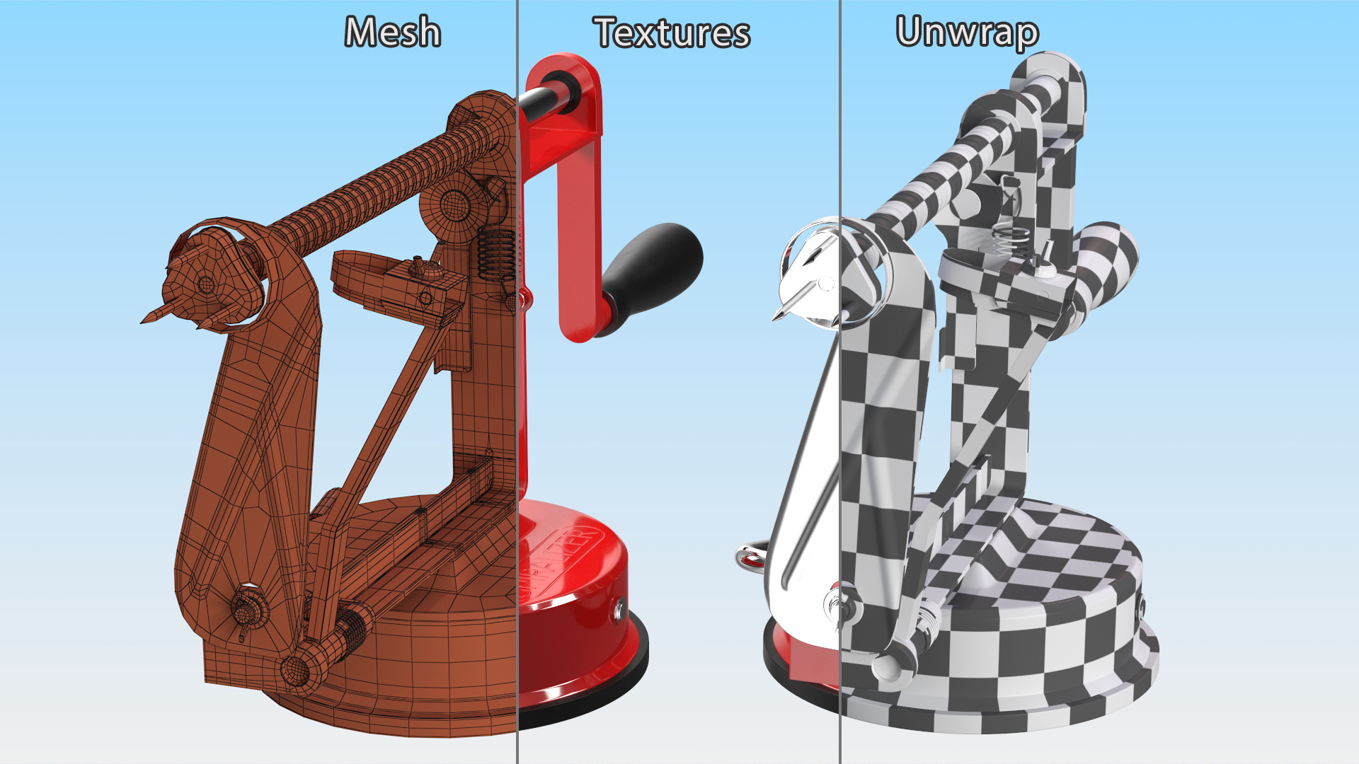 Spiralizer Potato And Apple Peeler 3D model