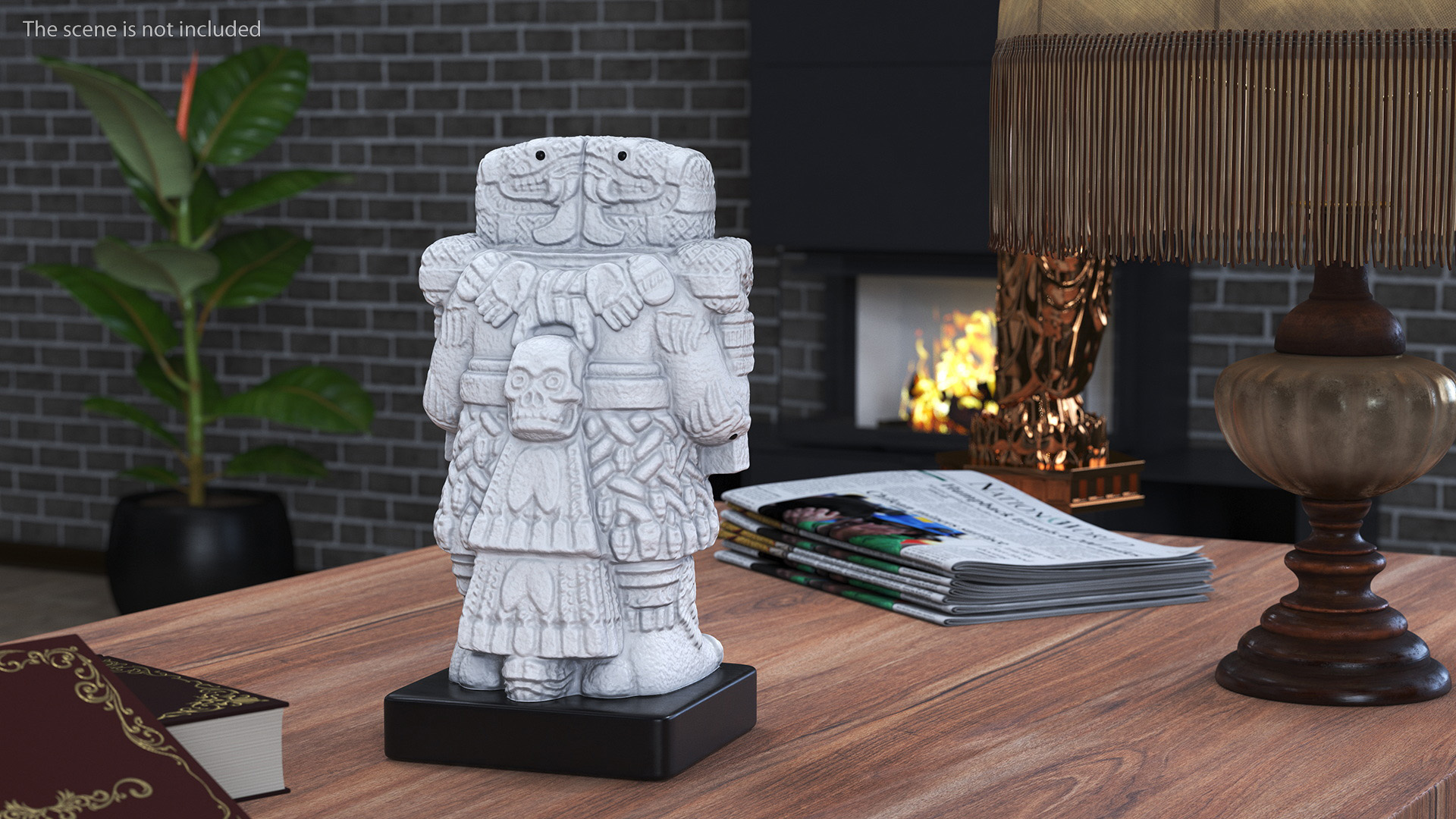 Aztec Goddess Coatlicue White Table Figurine for 3D Print 3D