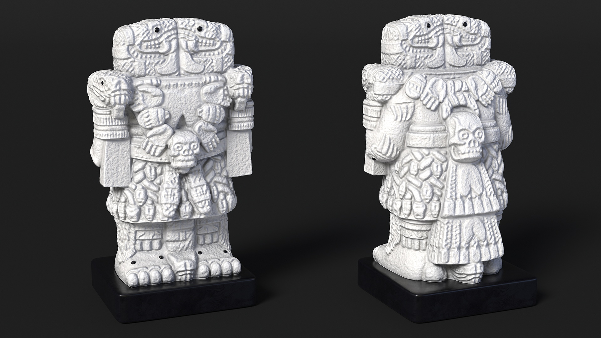 Aztec Goddess Coatlicue White Table Figurine for 3D Print 3D