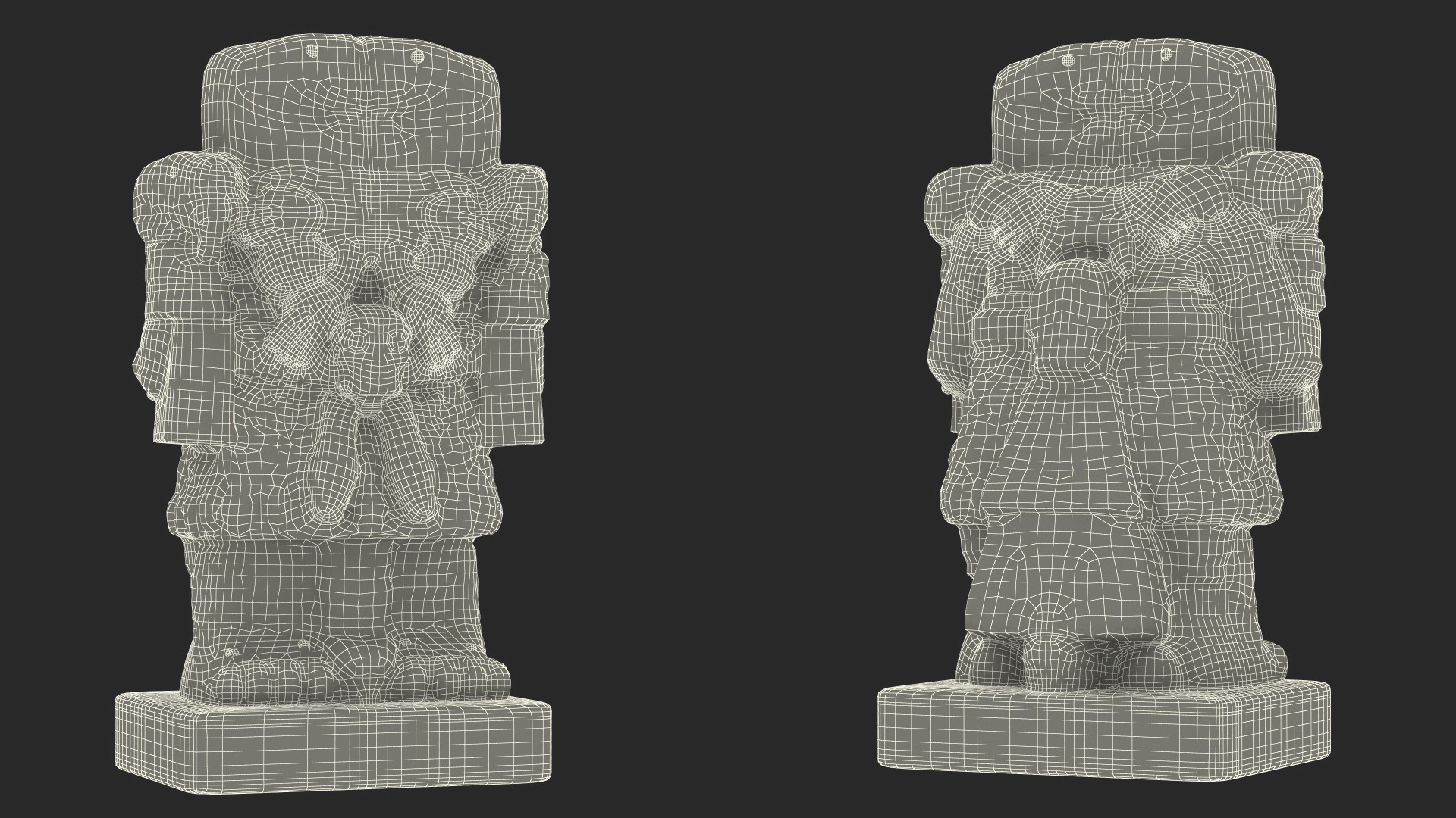 Aztec Goddess Coatlicue White Table Figurine for 3D Print 3D