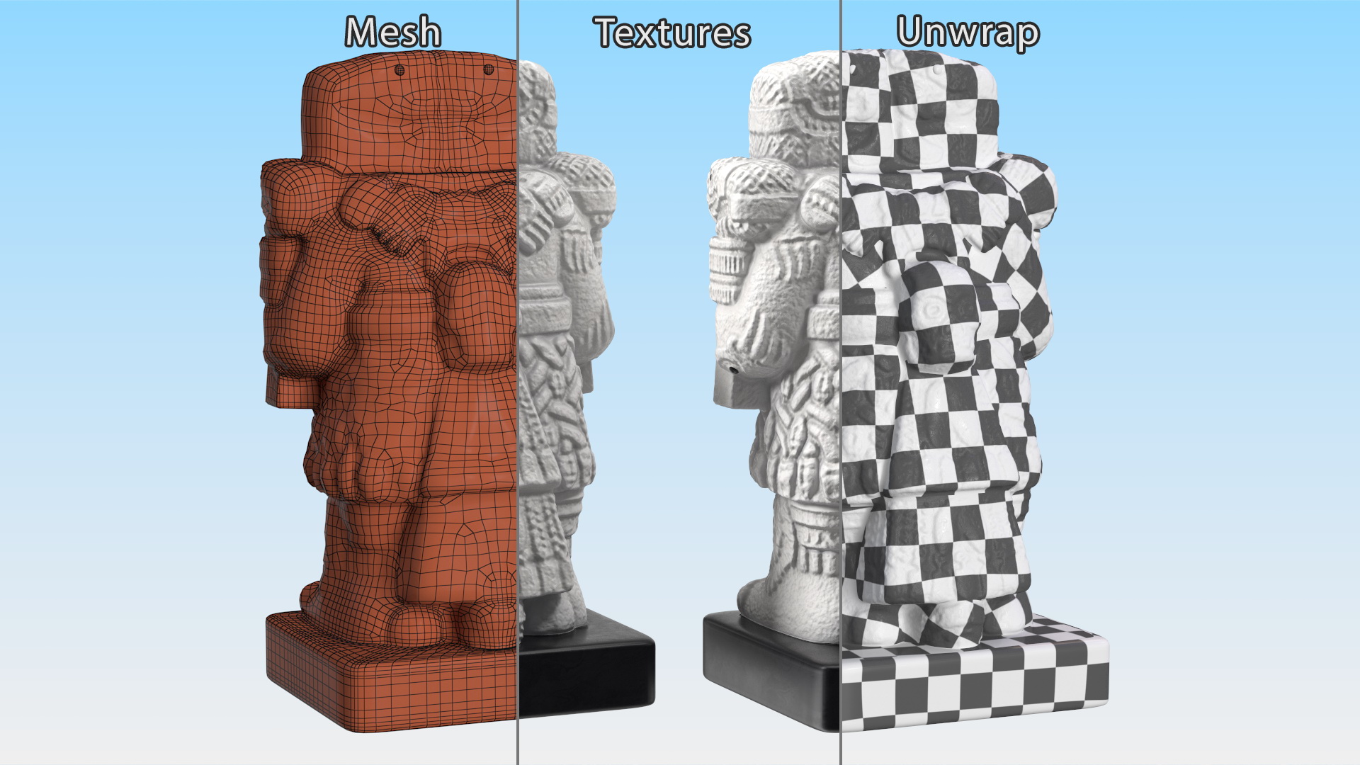 Aztec Goddess Coatlicue White Table Figurine for 3D Print 3D