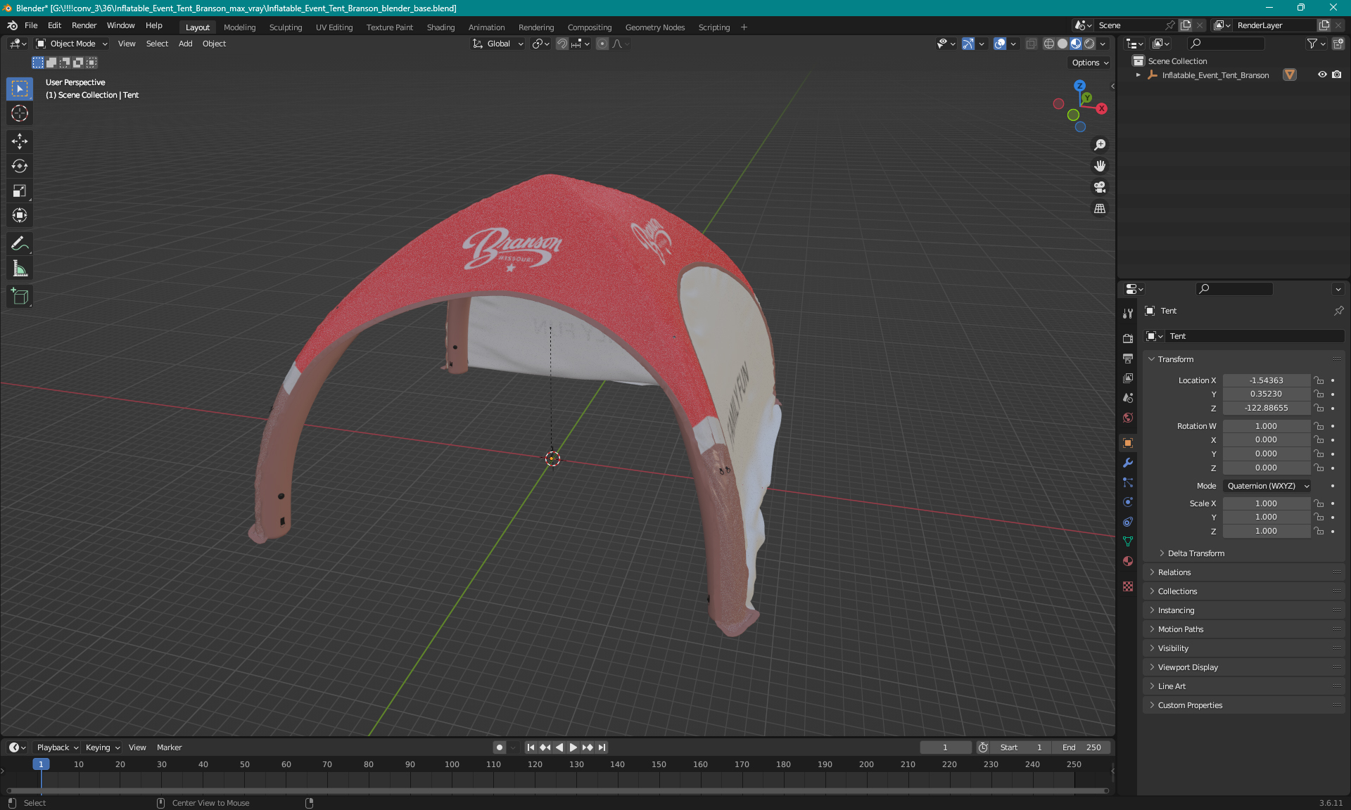 Inflatable Event Tent Branson 3D model