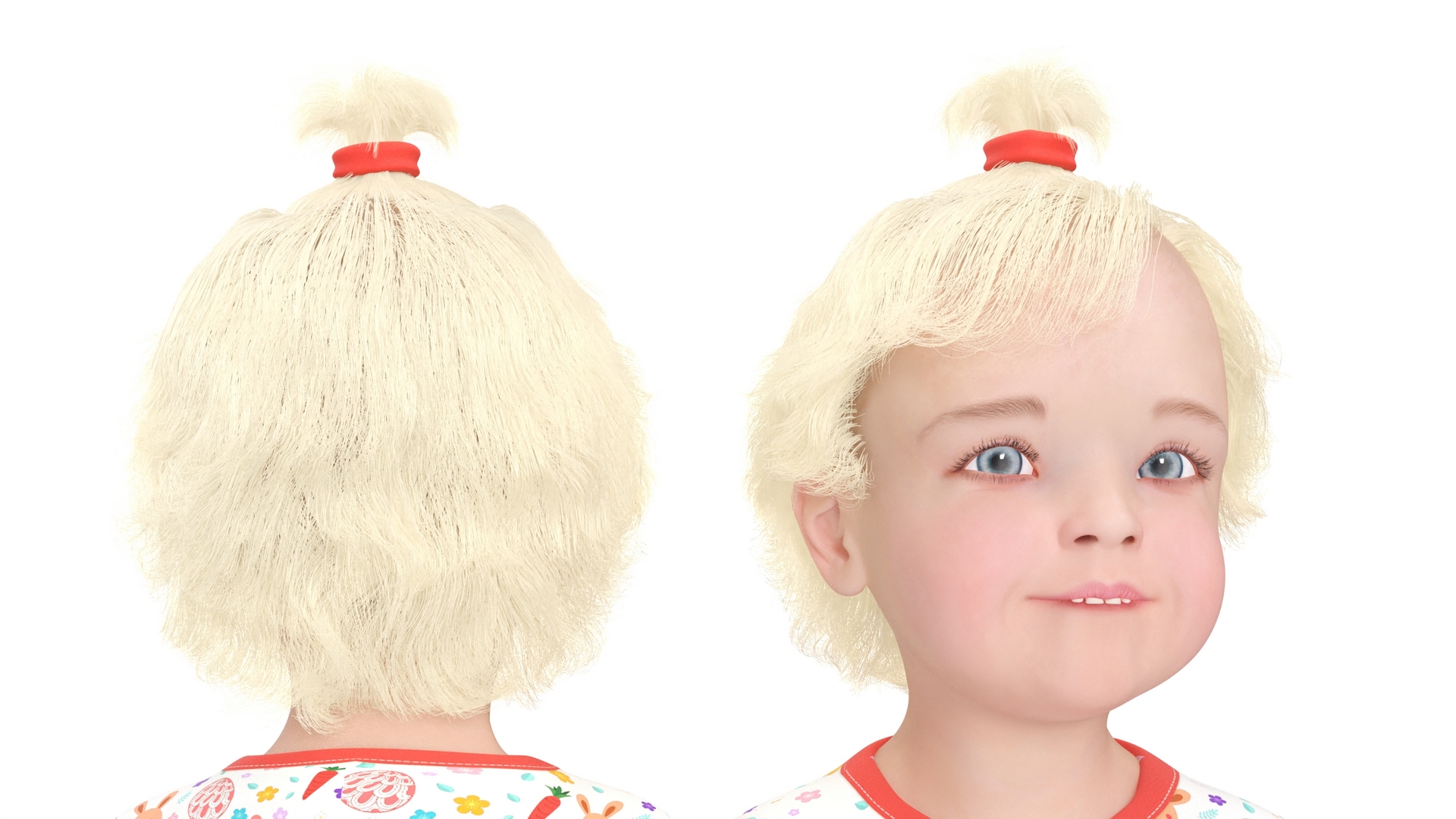 3D Toddler Girl in Full Bodysuit Standing model