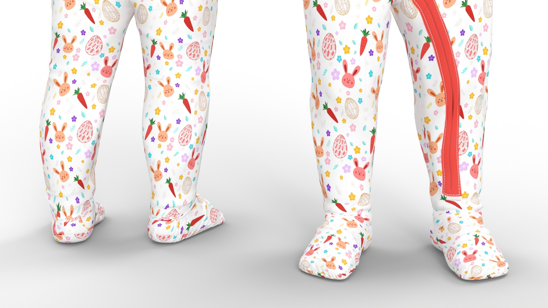 3D Toddler Girl in Full Bodysuit Standing model