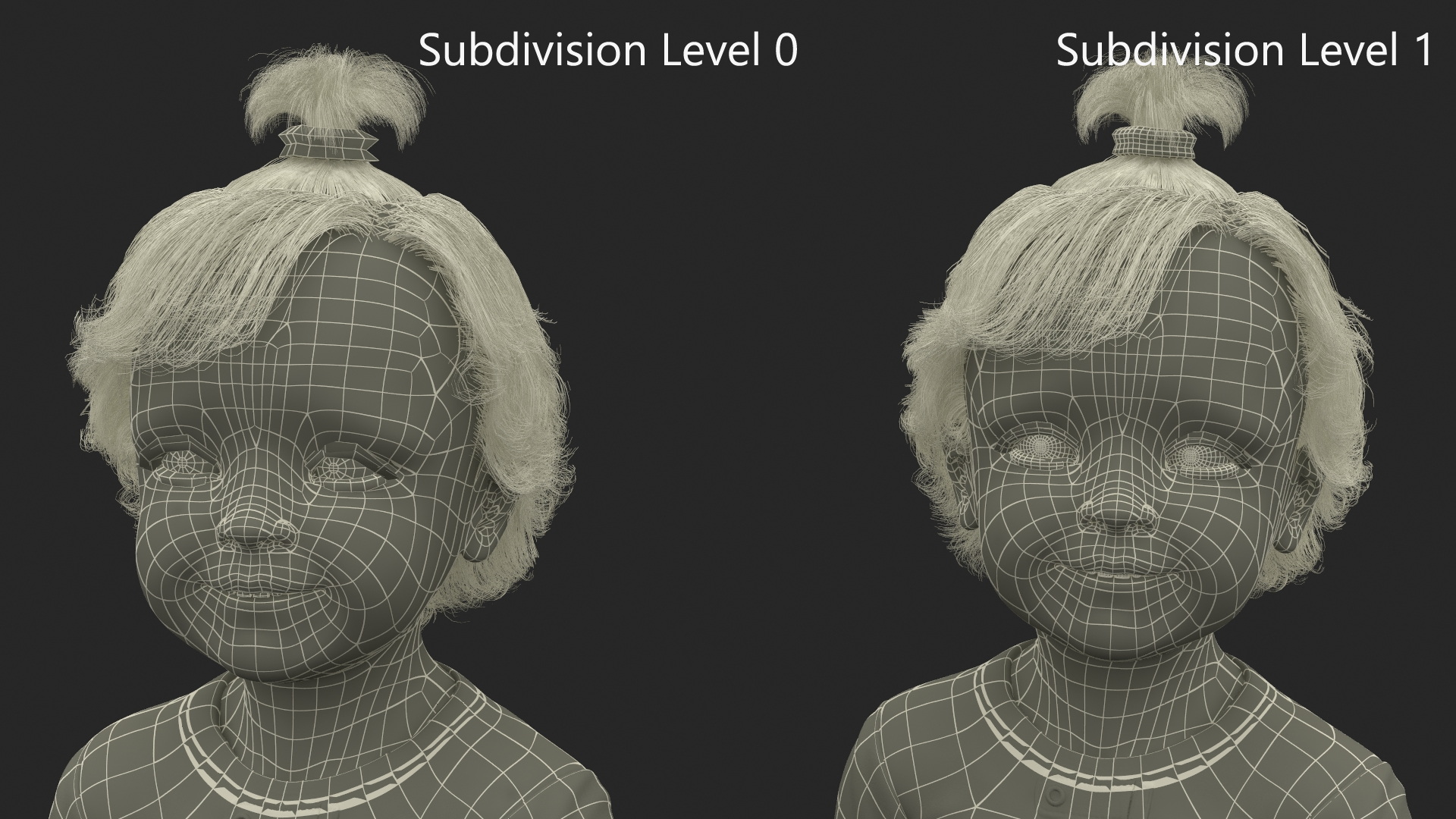 3D Toddler Girl in Full Bodysuit Standing model
