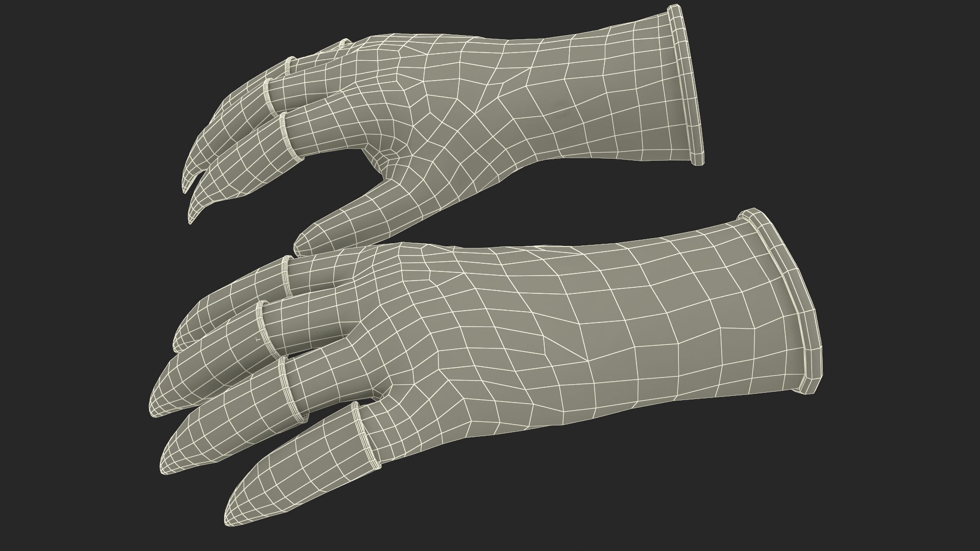 3D Garden Gloves with Plastic Claws Green model