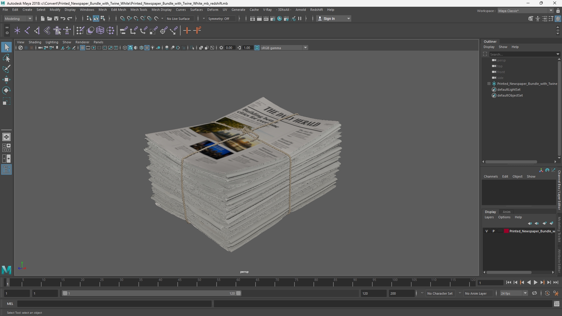 Printed Newspaper Bundle with Twine White - view 11