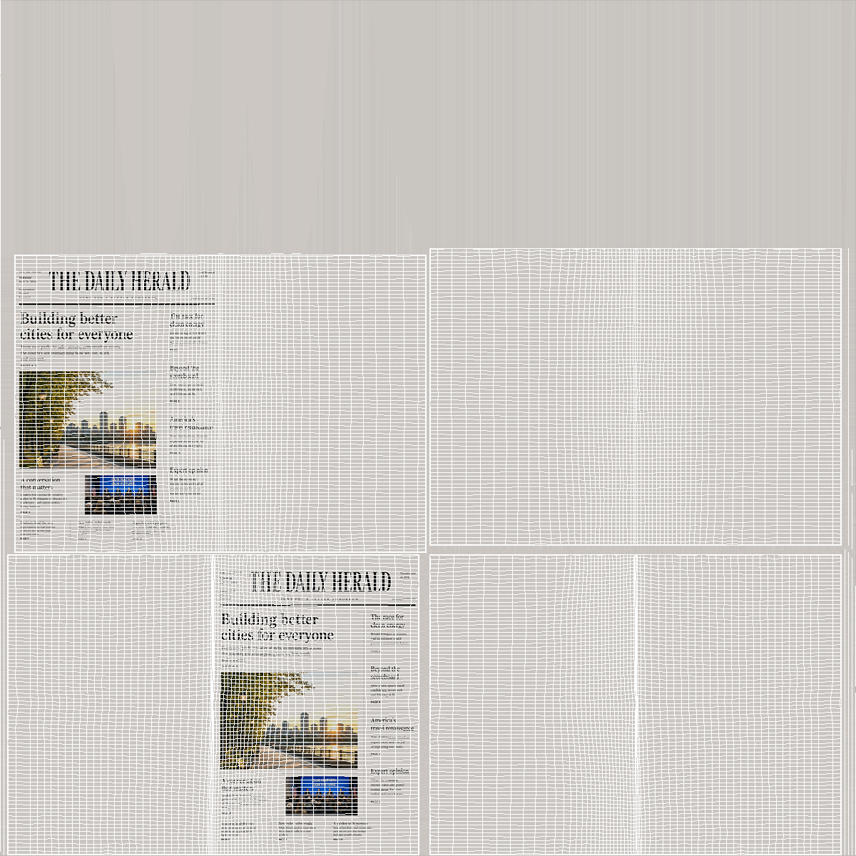 Printed Newspaper Bundle with Twine White - view 7