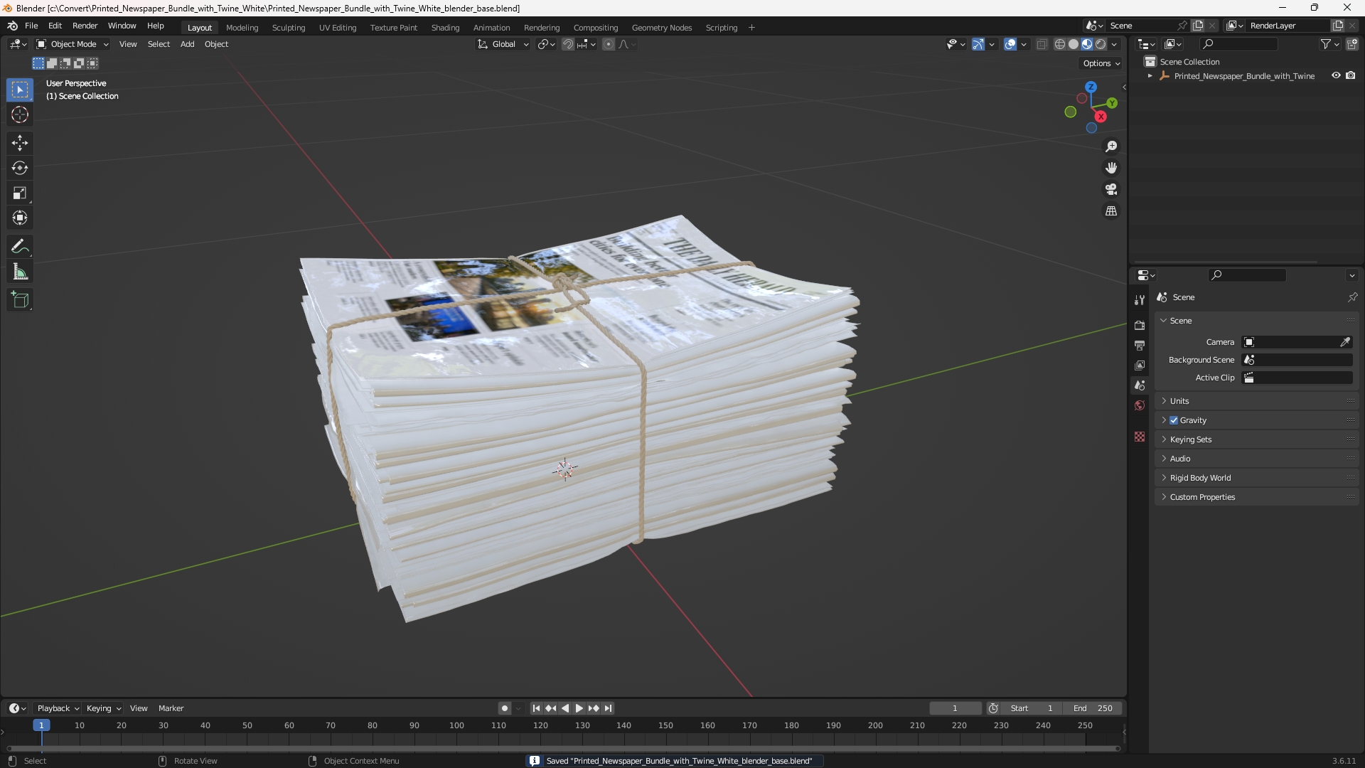 Printed Newspaper Bundle with Twine White - view 10