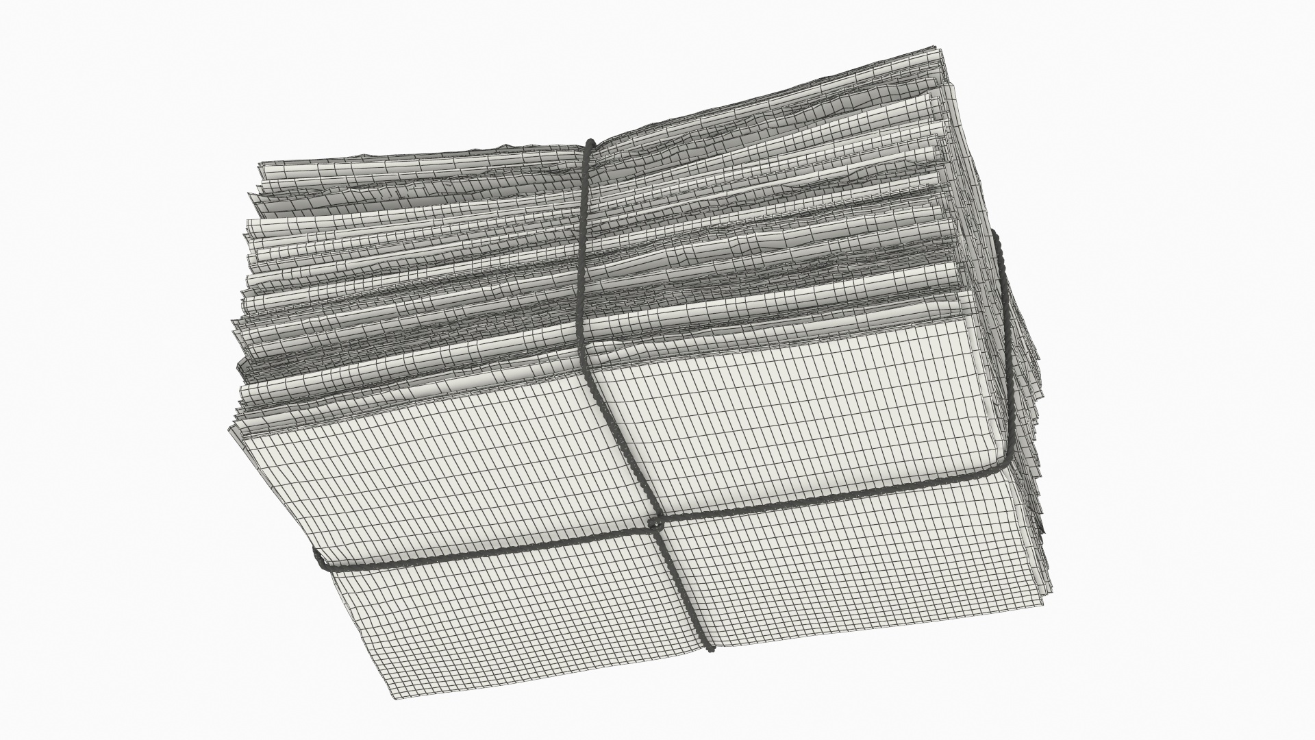Printed Newspaper Bundle with Twine White - view 5